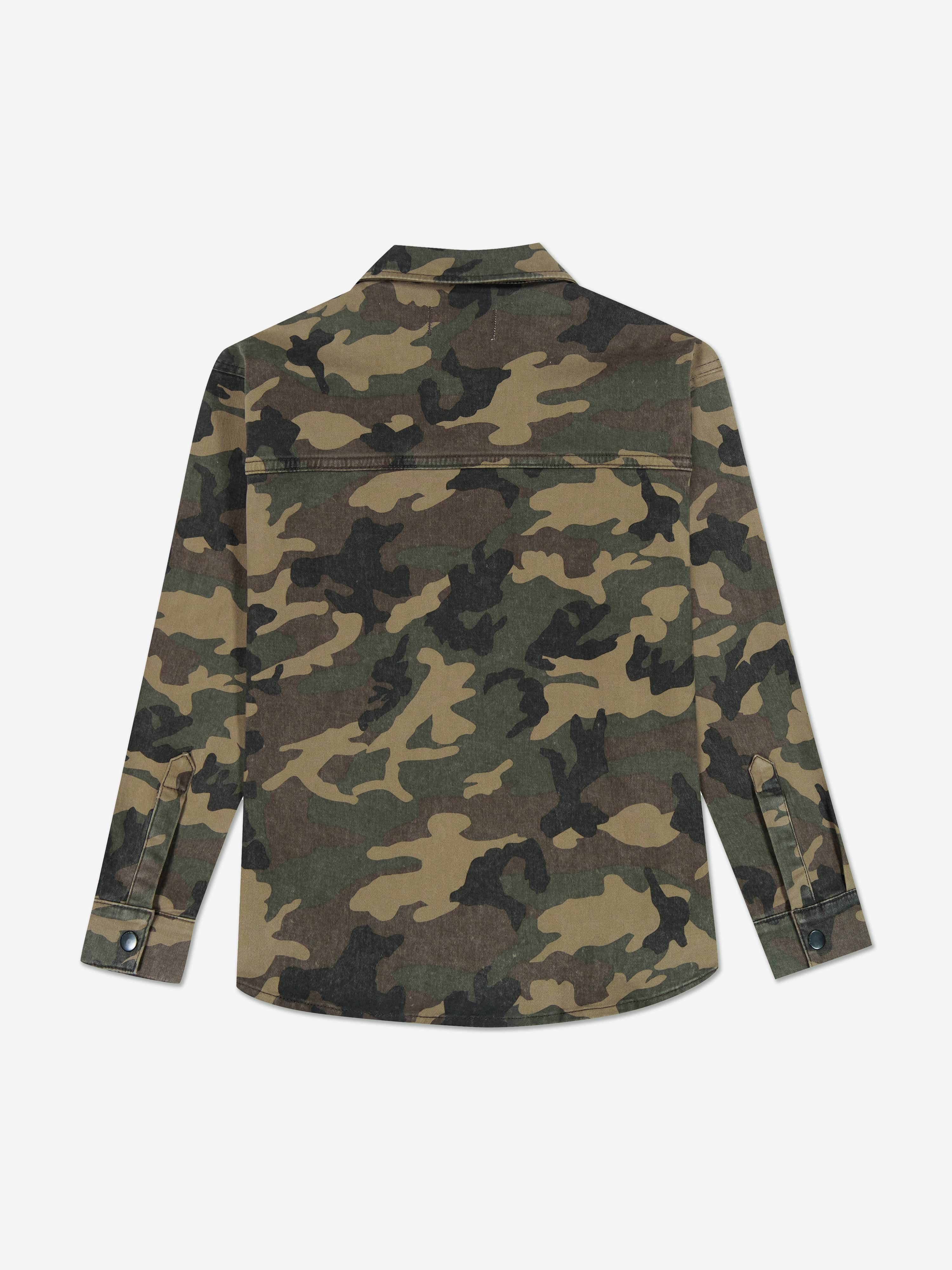 Kids Ash Camouflage Shirt in Brown