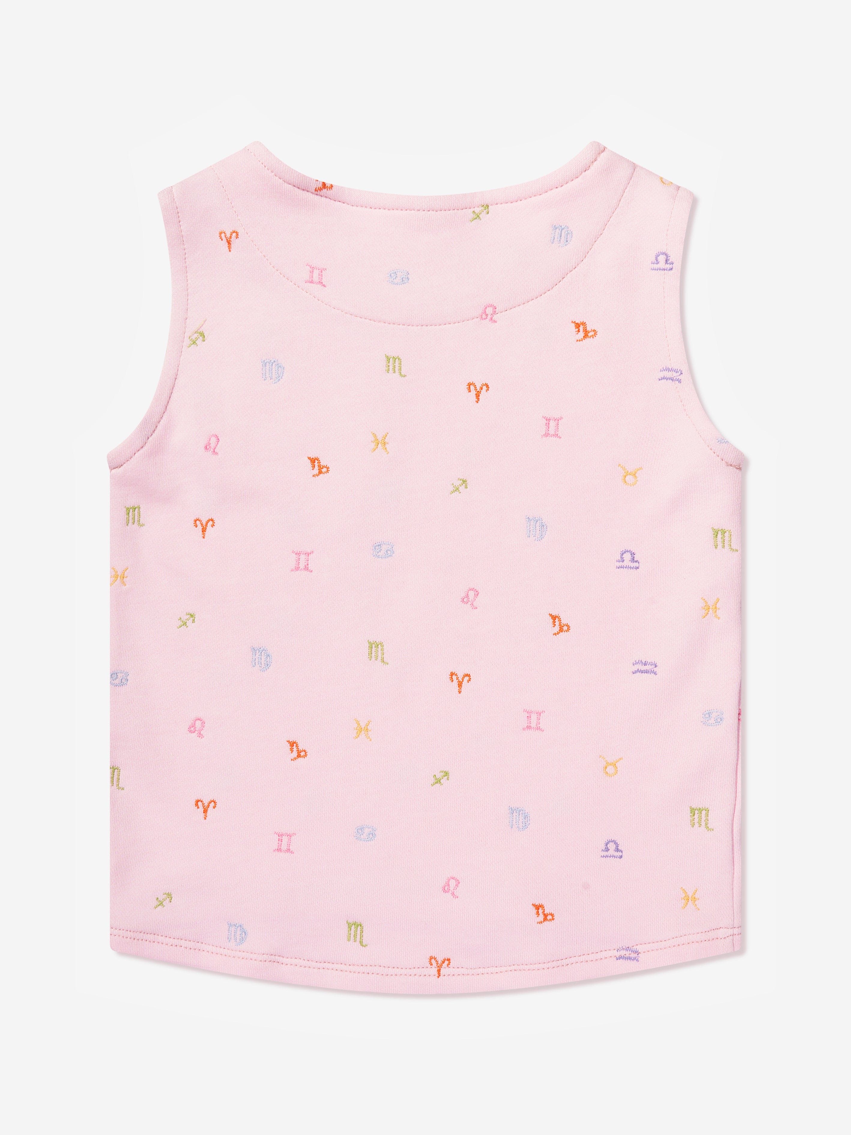 DL1961 Girls Marcie Star Signs Tank Top in Pink