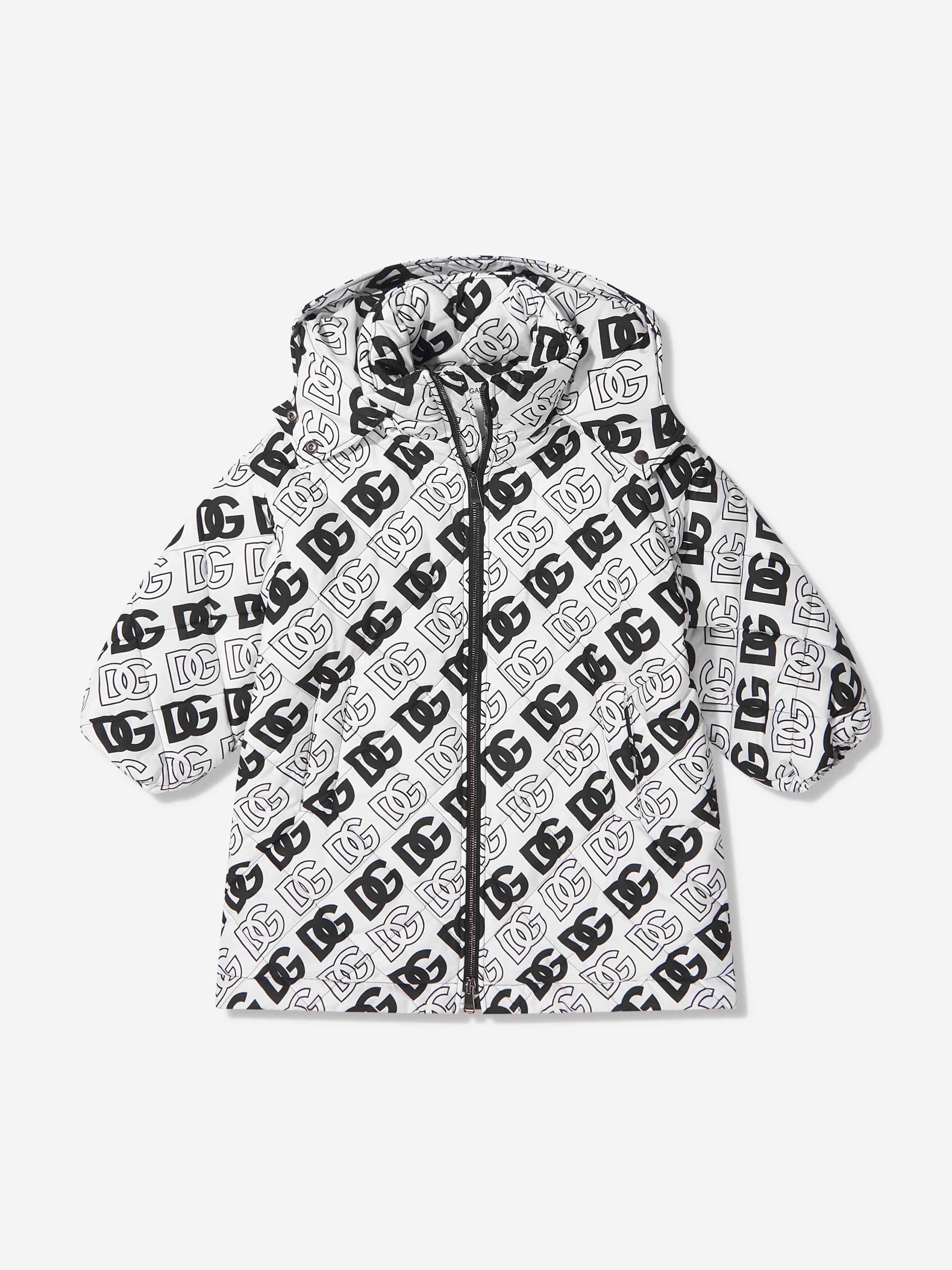 キッズ　Dolce & Gabbana 千鳥柄パーカー　9〜10歳 Dolce & Gabbana Kids All Over Logo Print Hooded Jacket