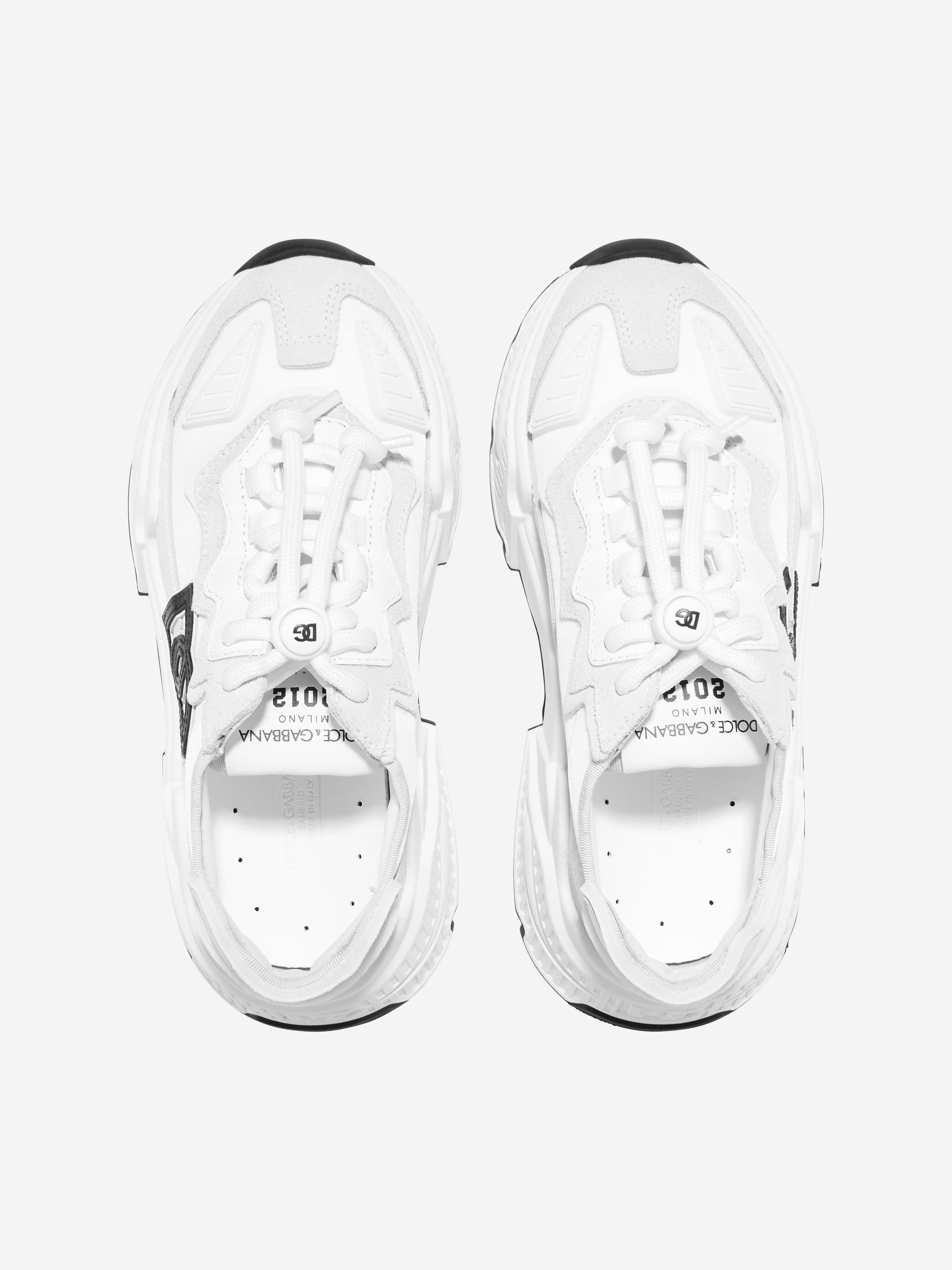 Dolce & Gabbana Kids Logo Lace Up Trainers in White