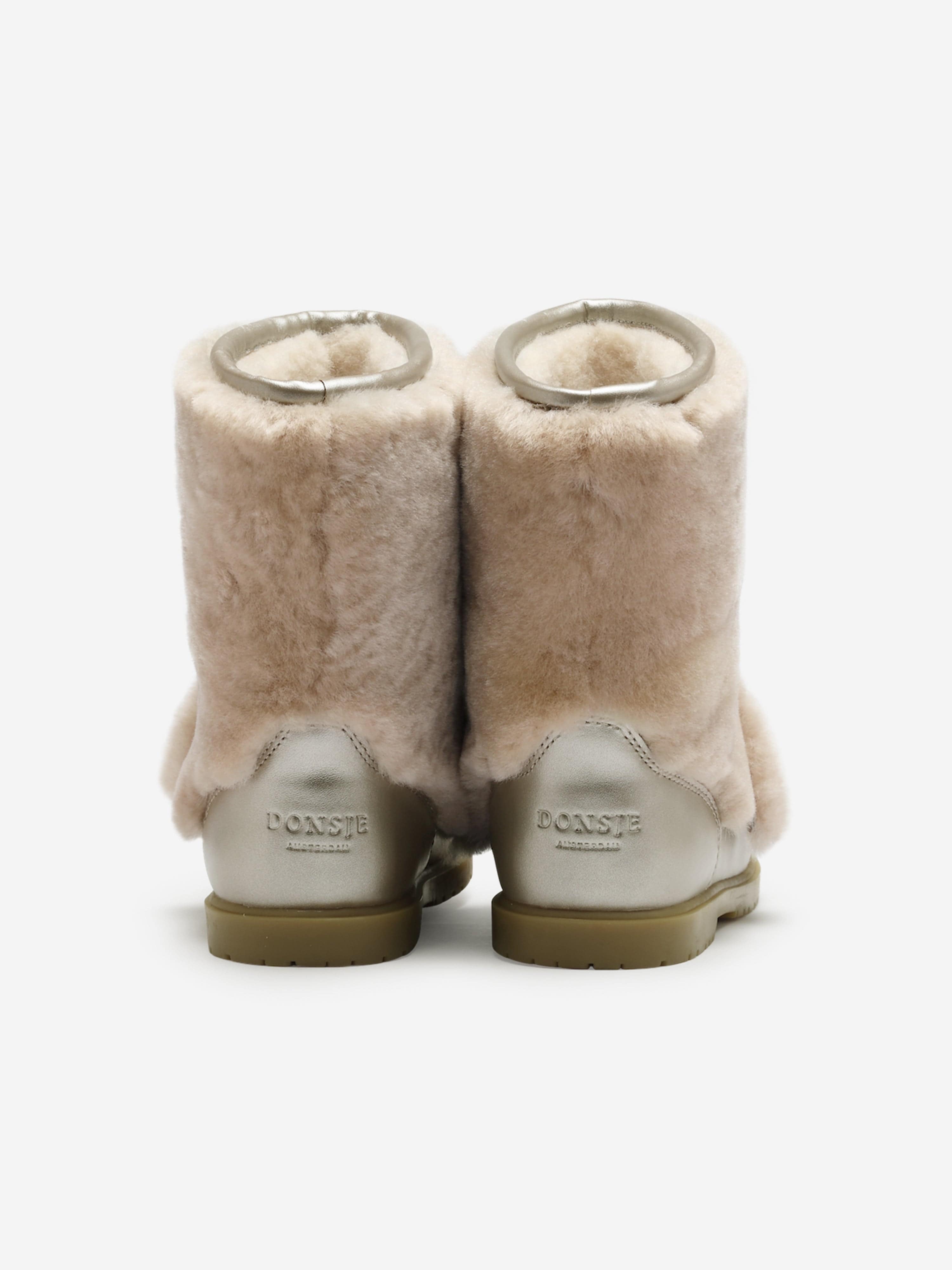 Girls Wadudu Exclusive Poodle Boots in Beige
