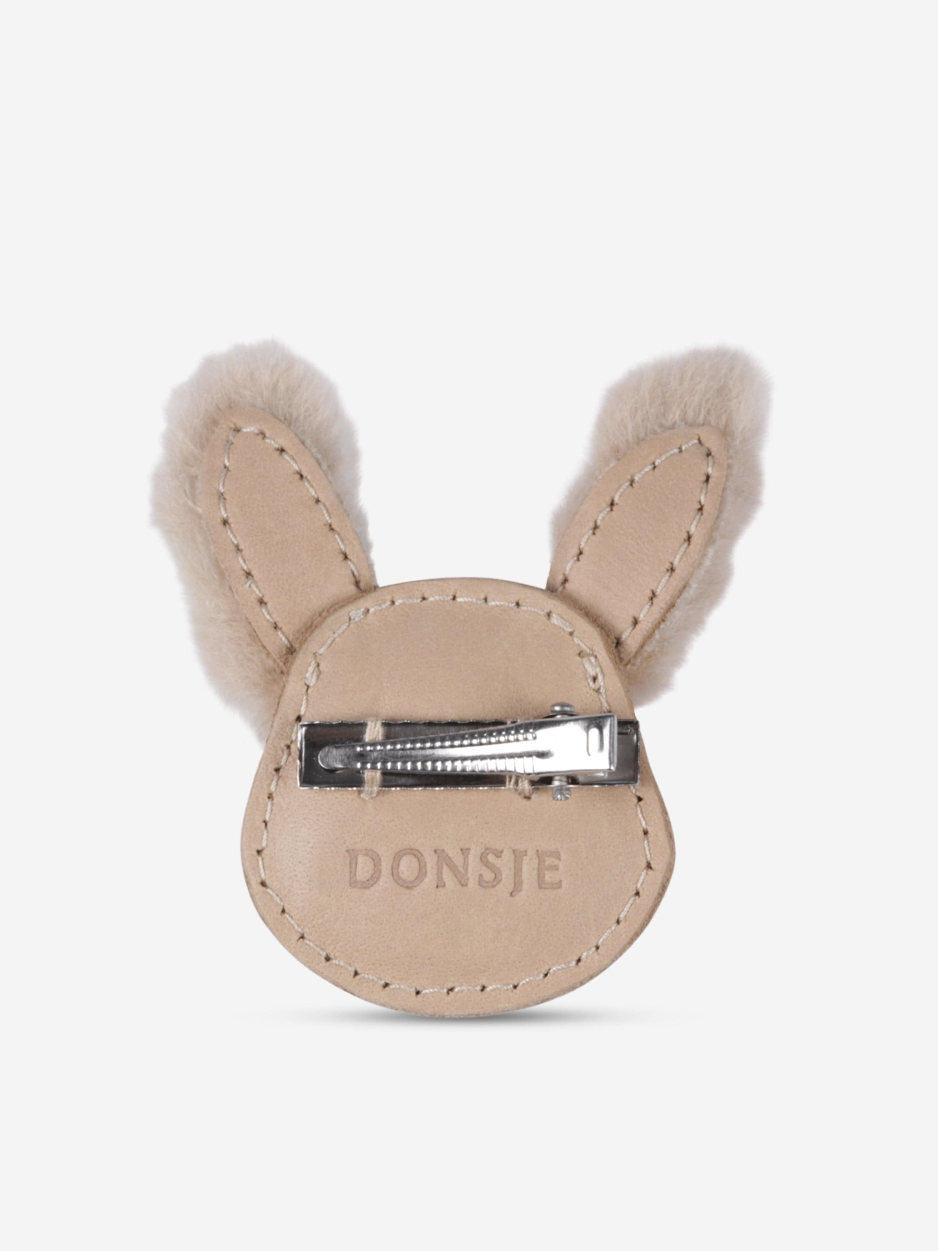 Girls Josy Exclusive Fluffy Bunny Hairclip in Beige