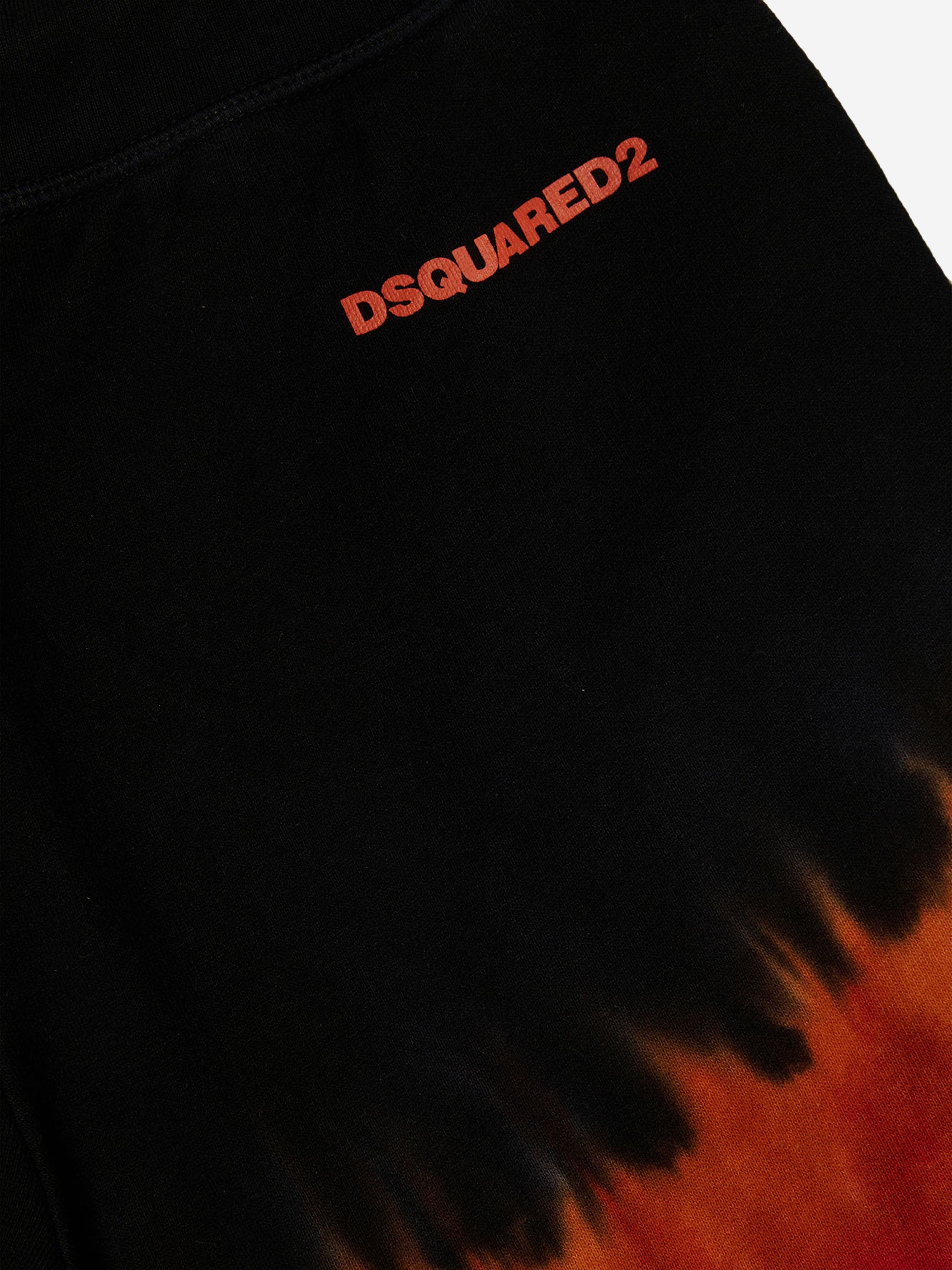 Dsquared2 Boys Tie-Dye Logo Shorts in Black