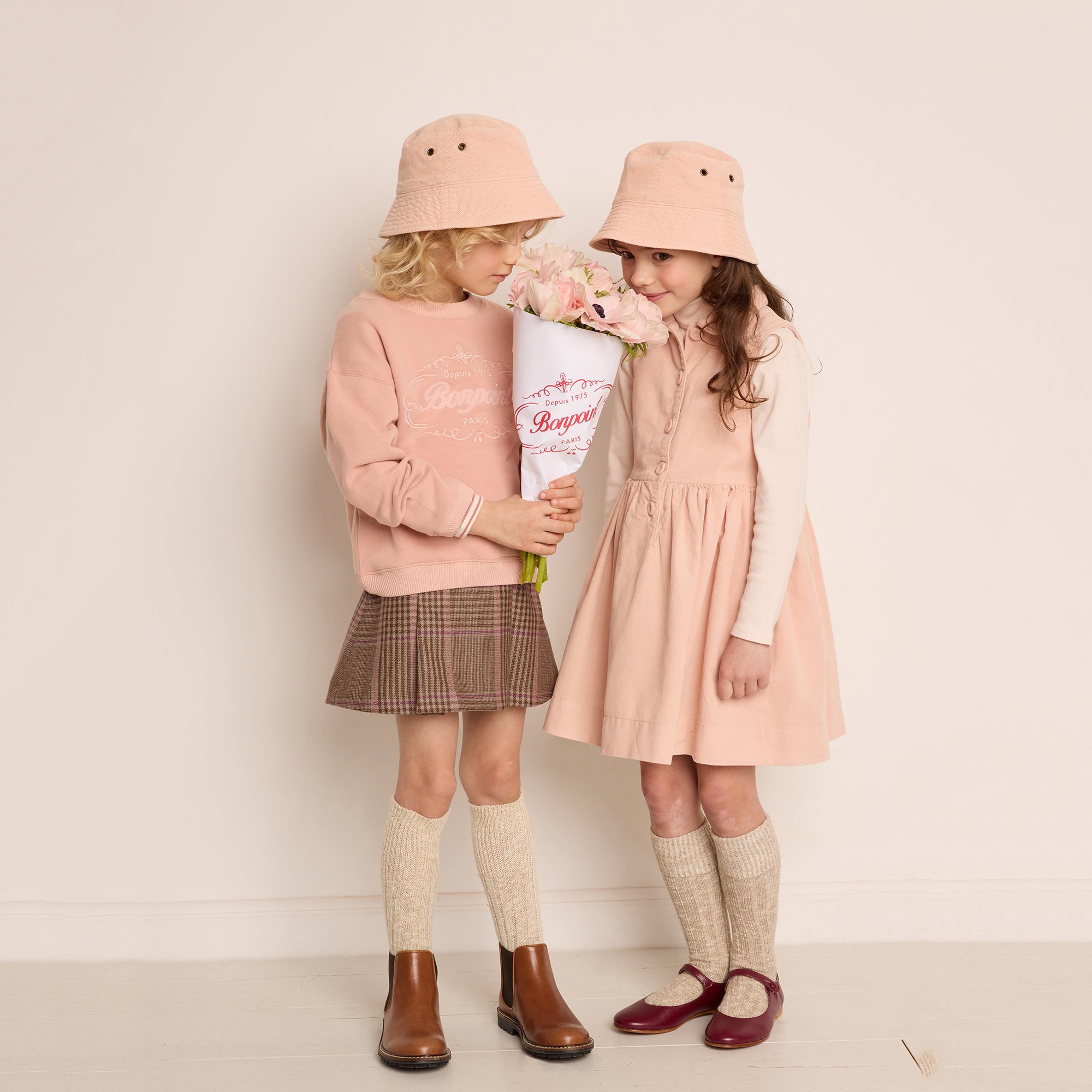 Girls Pink Logo Cotton Sweatshirt