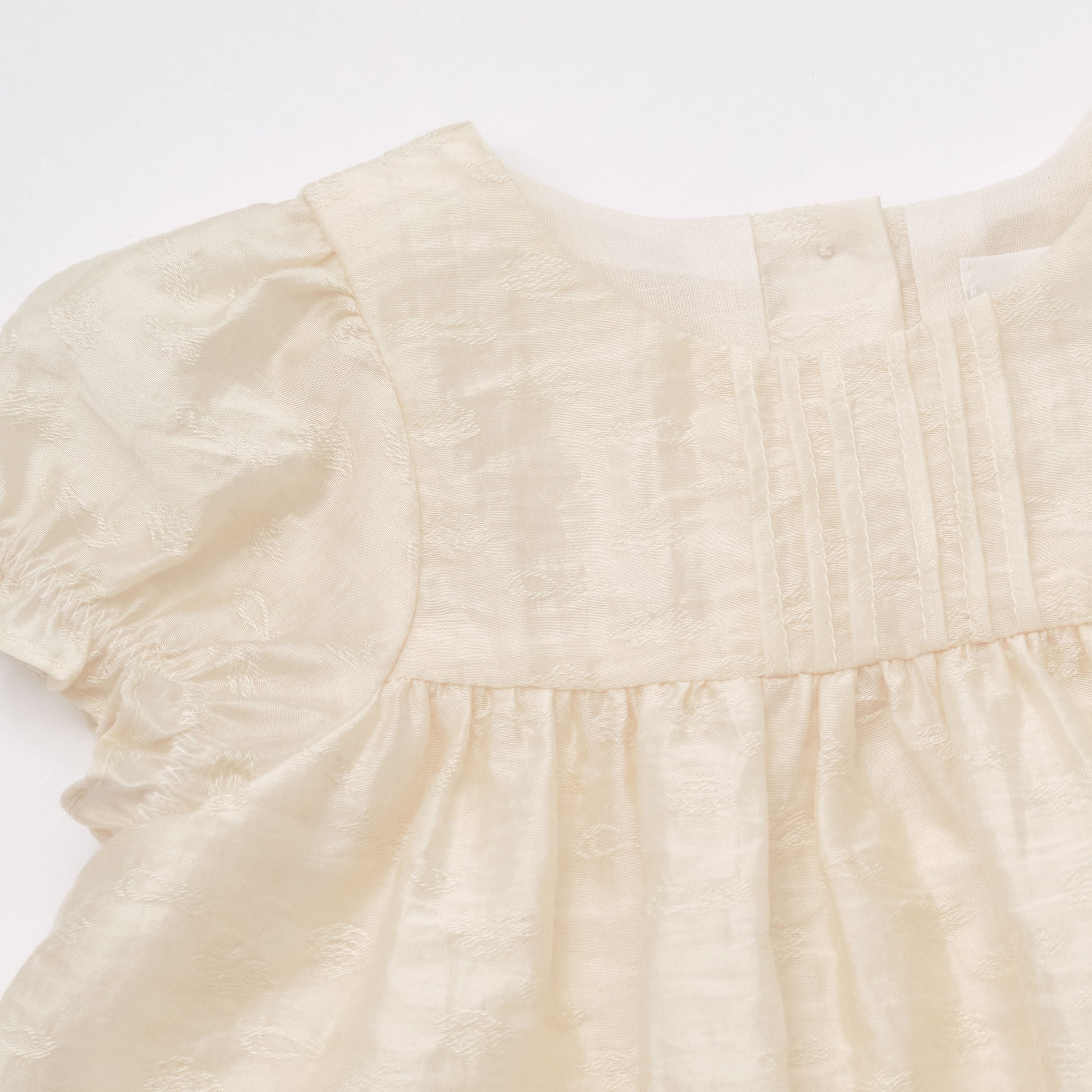 Baby Girls Beige Jacquard Dress