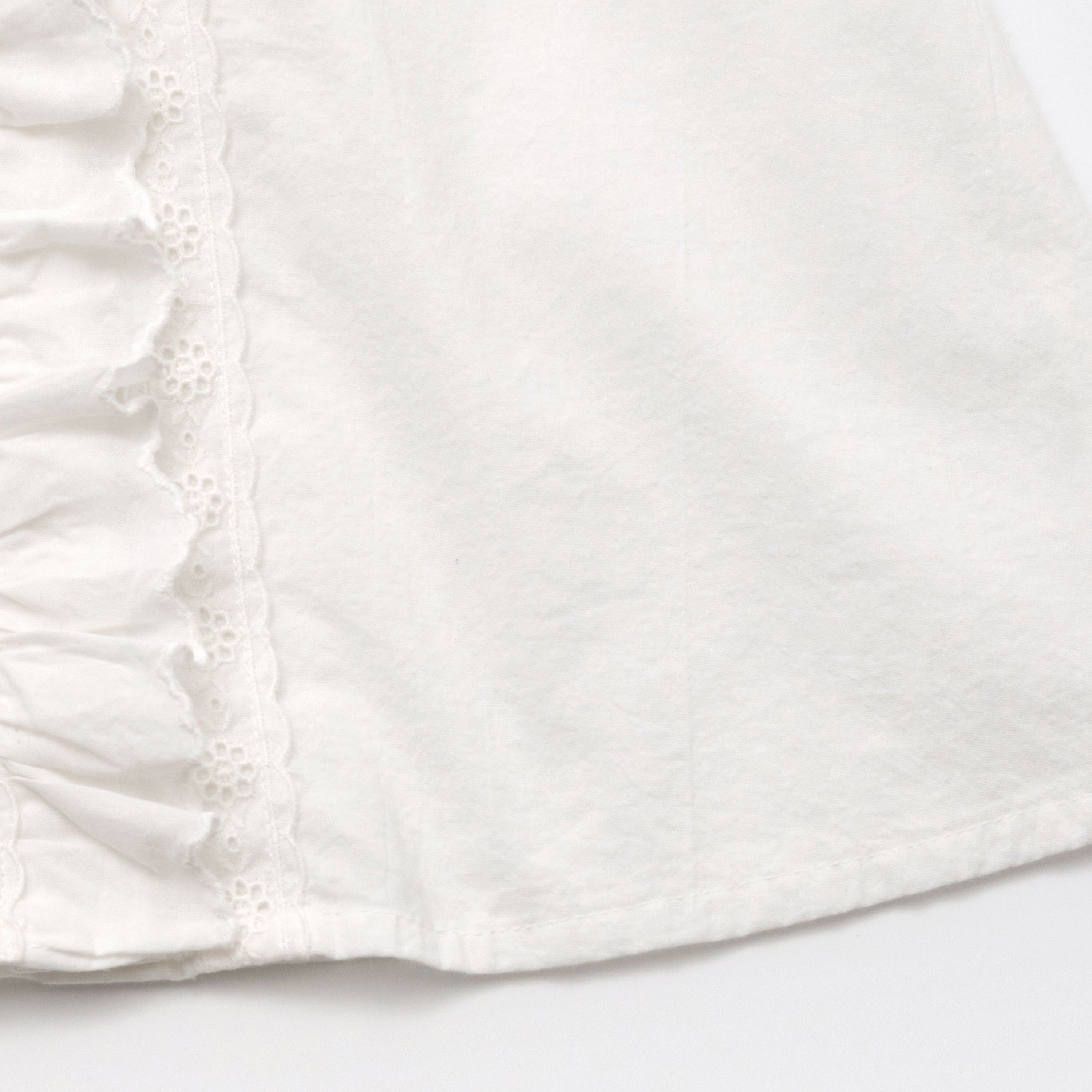 Girls White Embroidered Cotton Shirt