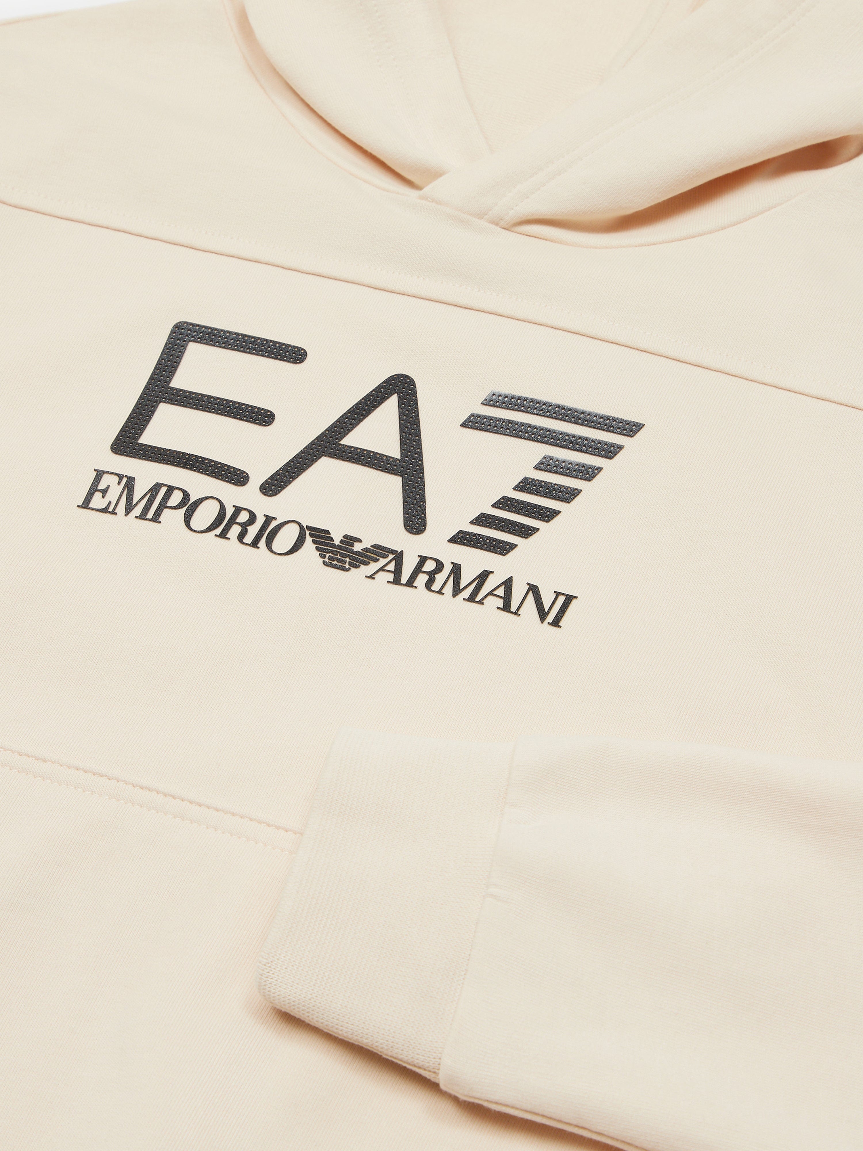 EA7 Emporio Armani Boys Logo Hoodie in Beige