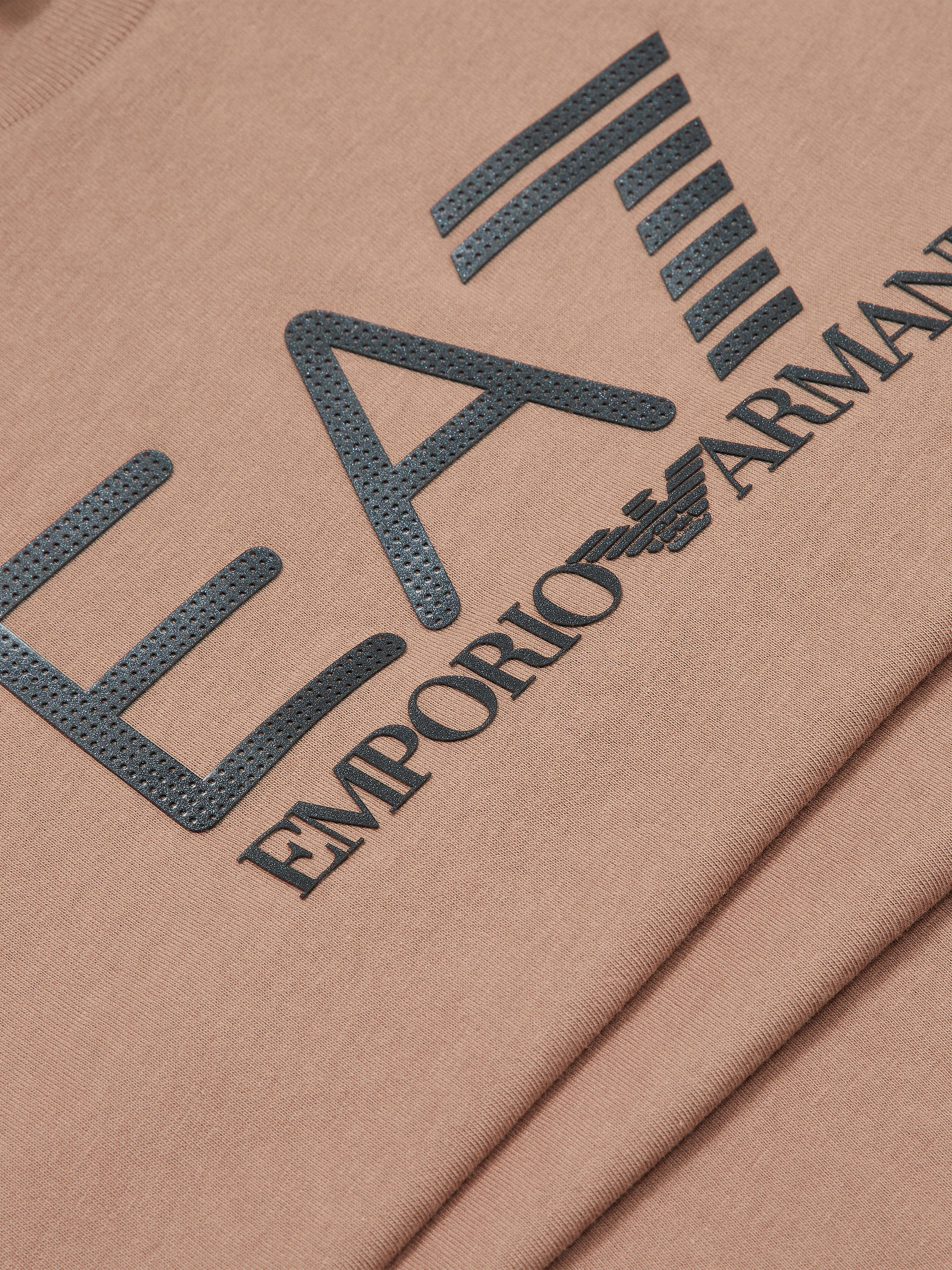 EA7 Emporio Armani Boys Logo T-Shirt in Brown