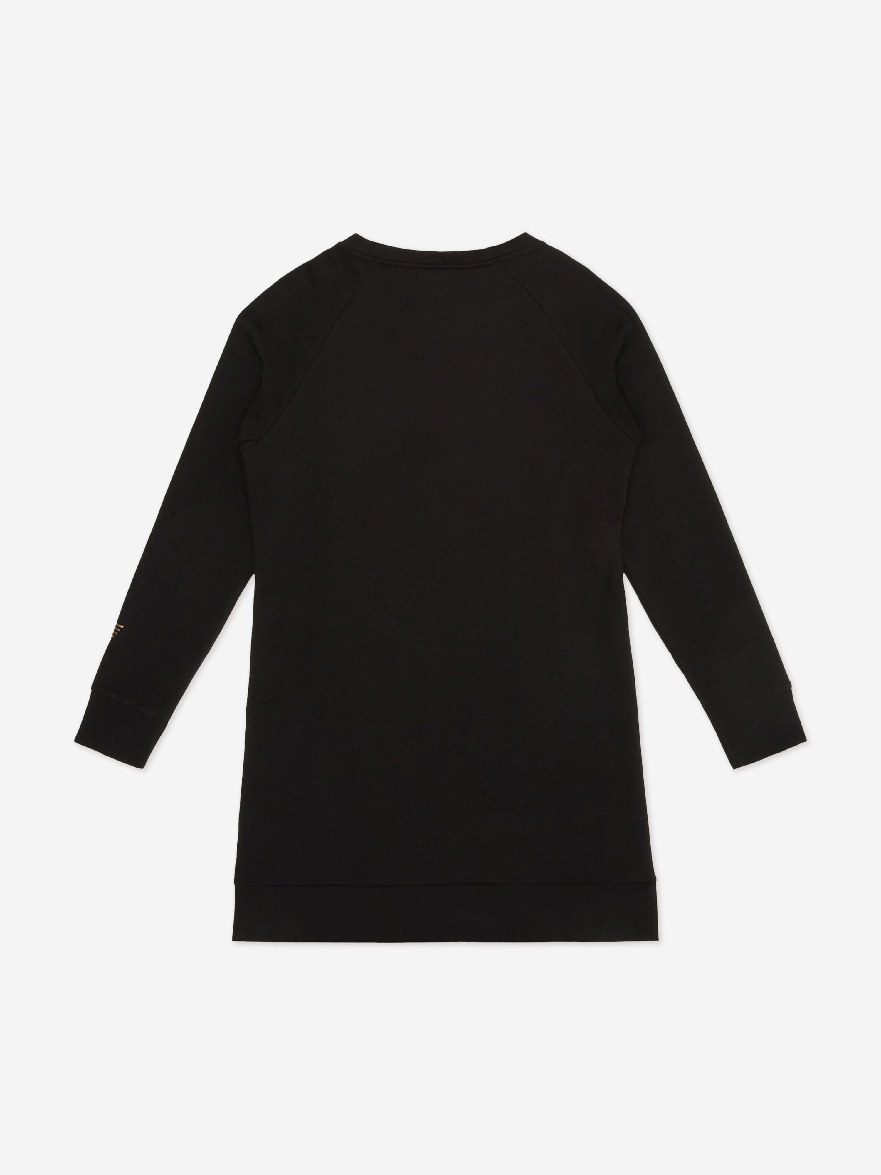 EA7 Emporio Armani Girls Logo Sweater Dress in Black