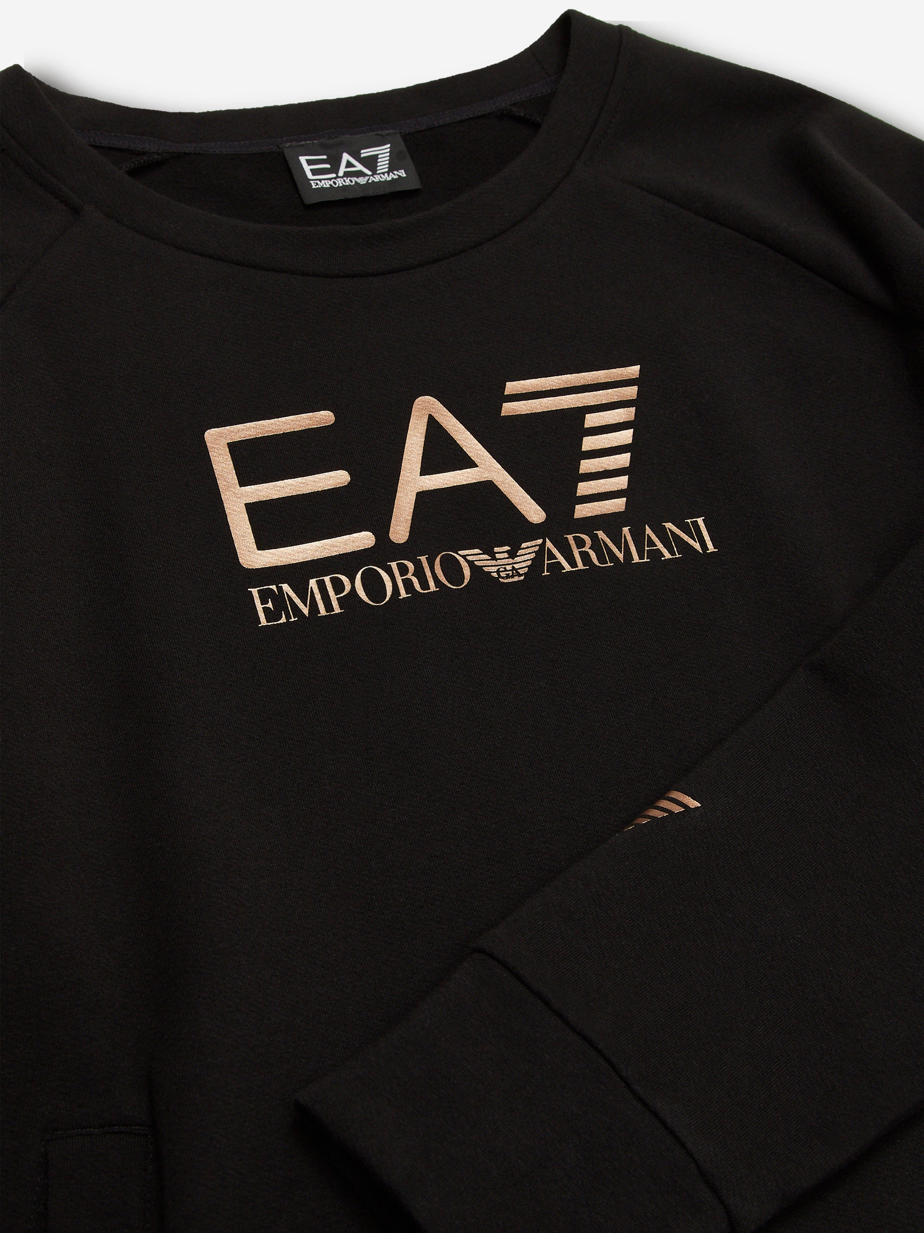 EA7 Emporio Armani Girls Logo Sweater Dress in Black