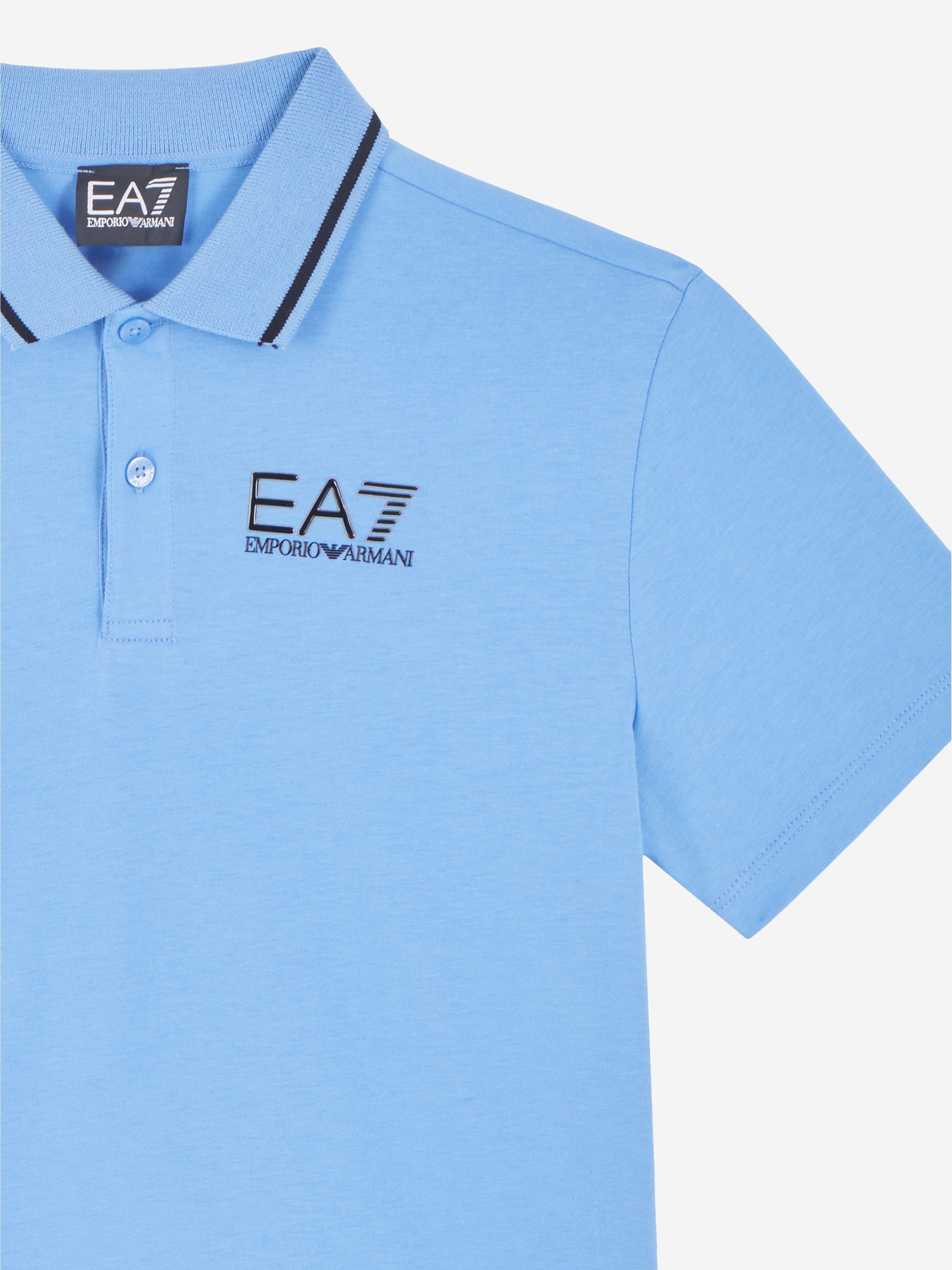 EA7 Emporio Armani Boys Logo Polo Shirt in Blue