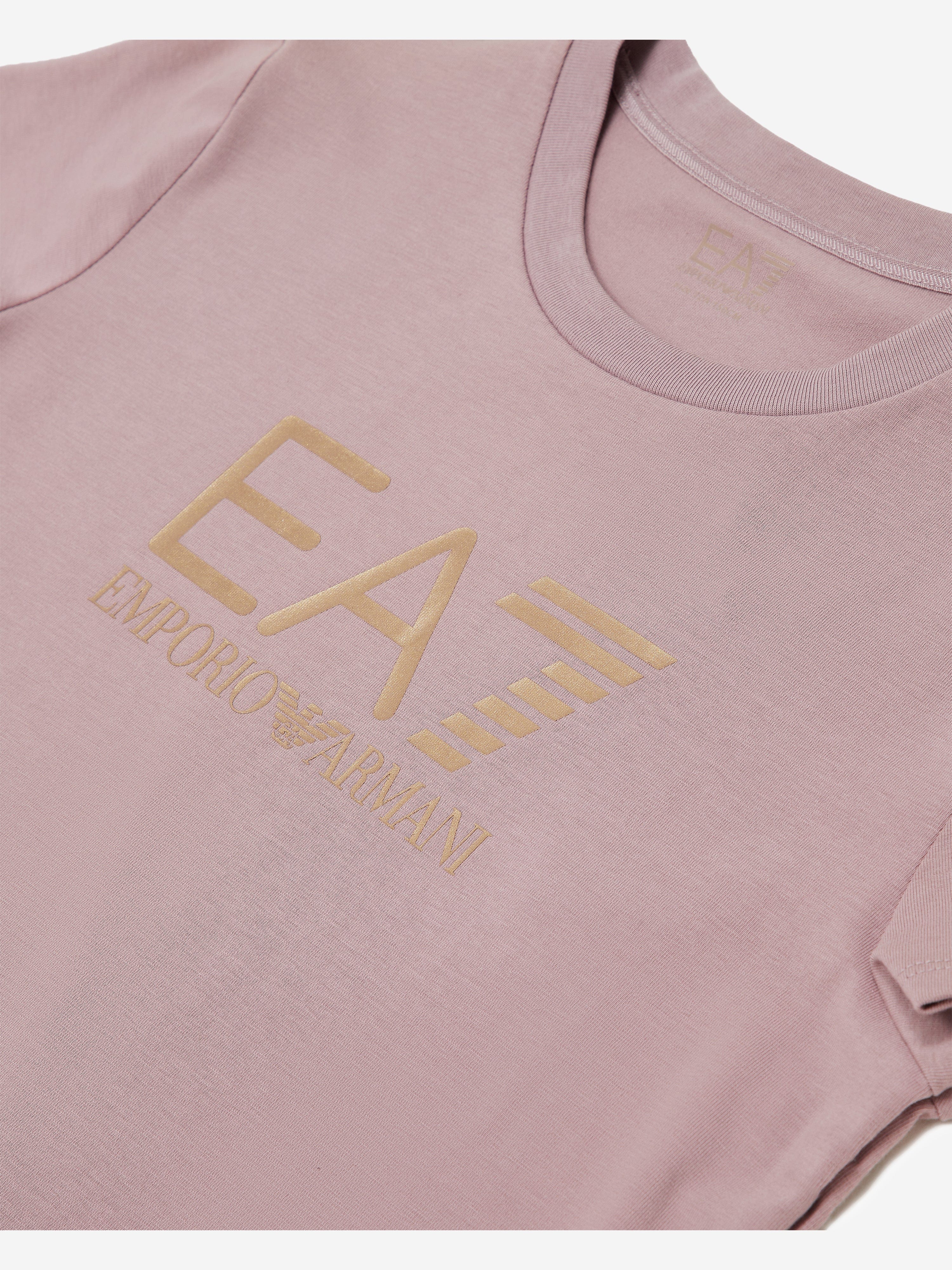 EA7 Emporio Armani Girls Logo T-Shirt in Purple