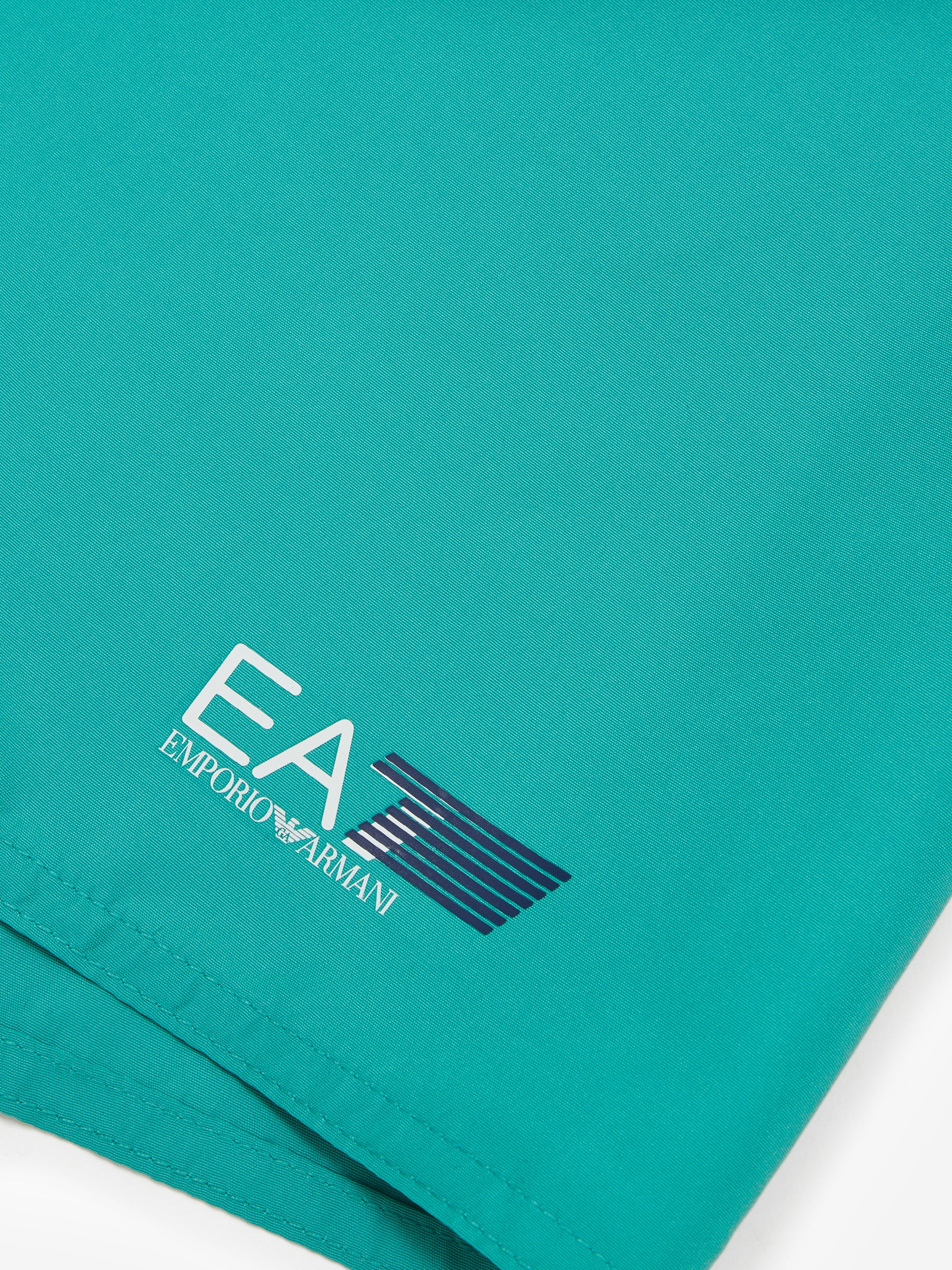 EA7 Emporio Armani Boys Logo Swim Shorts in Green
