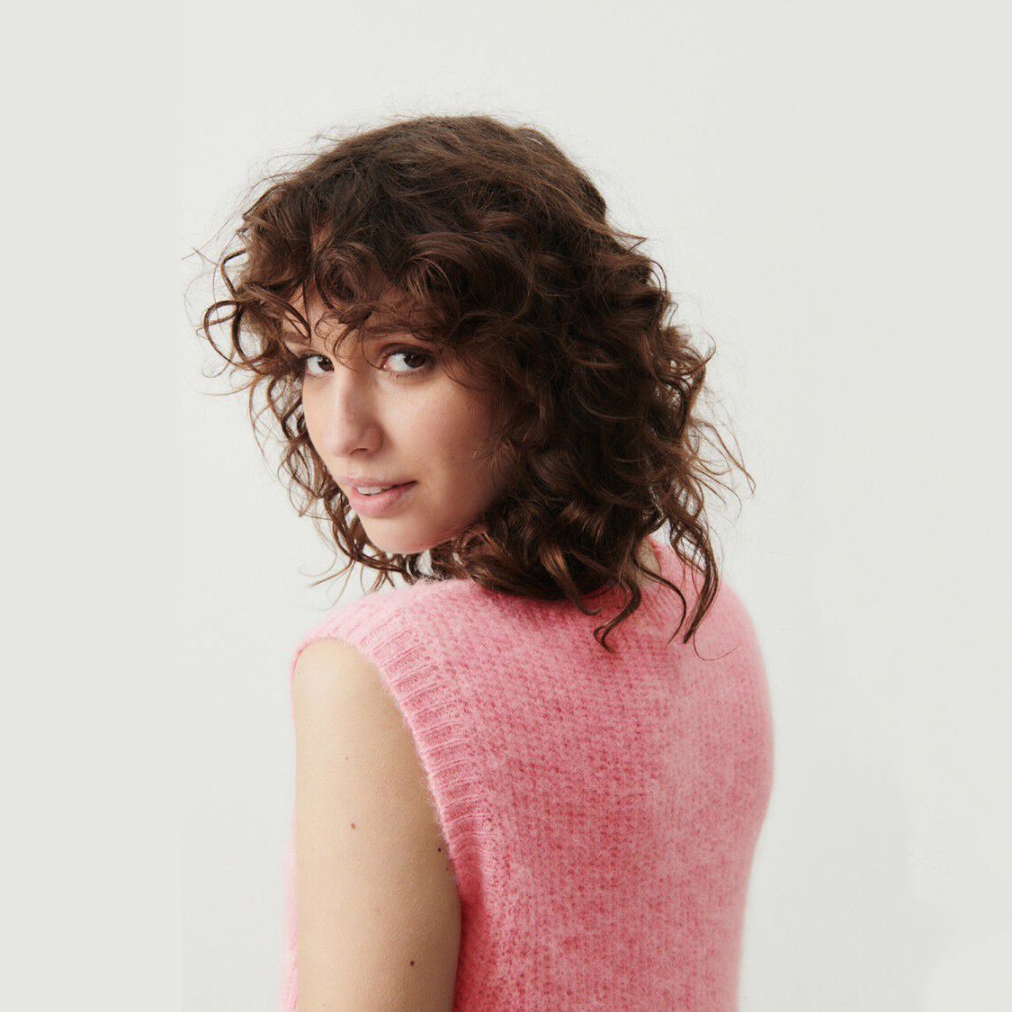 Women Pink Knit Gilet