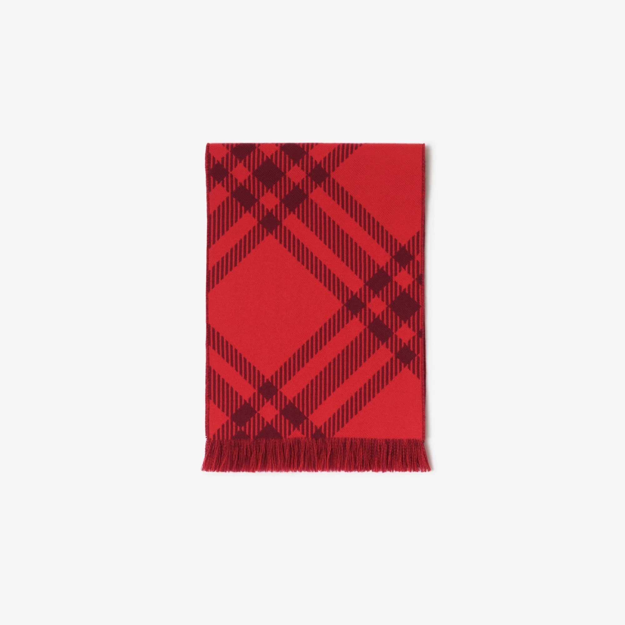 Boys & Girls Wine Red Check Wool Scarf