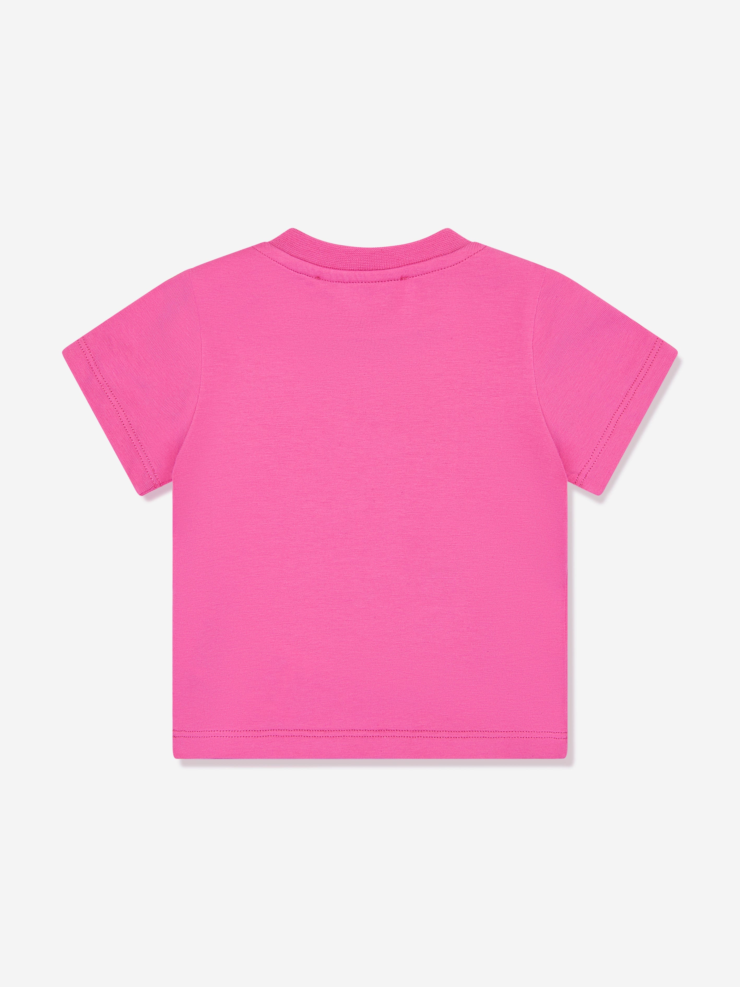 Pucci Baby Girls Logo Print T-Shirt in Pink