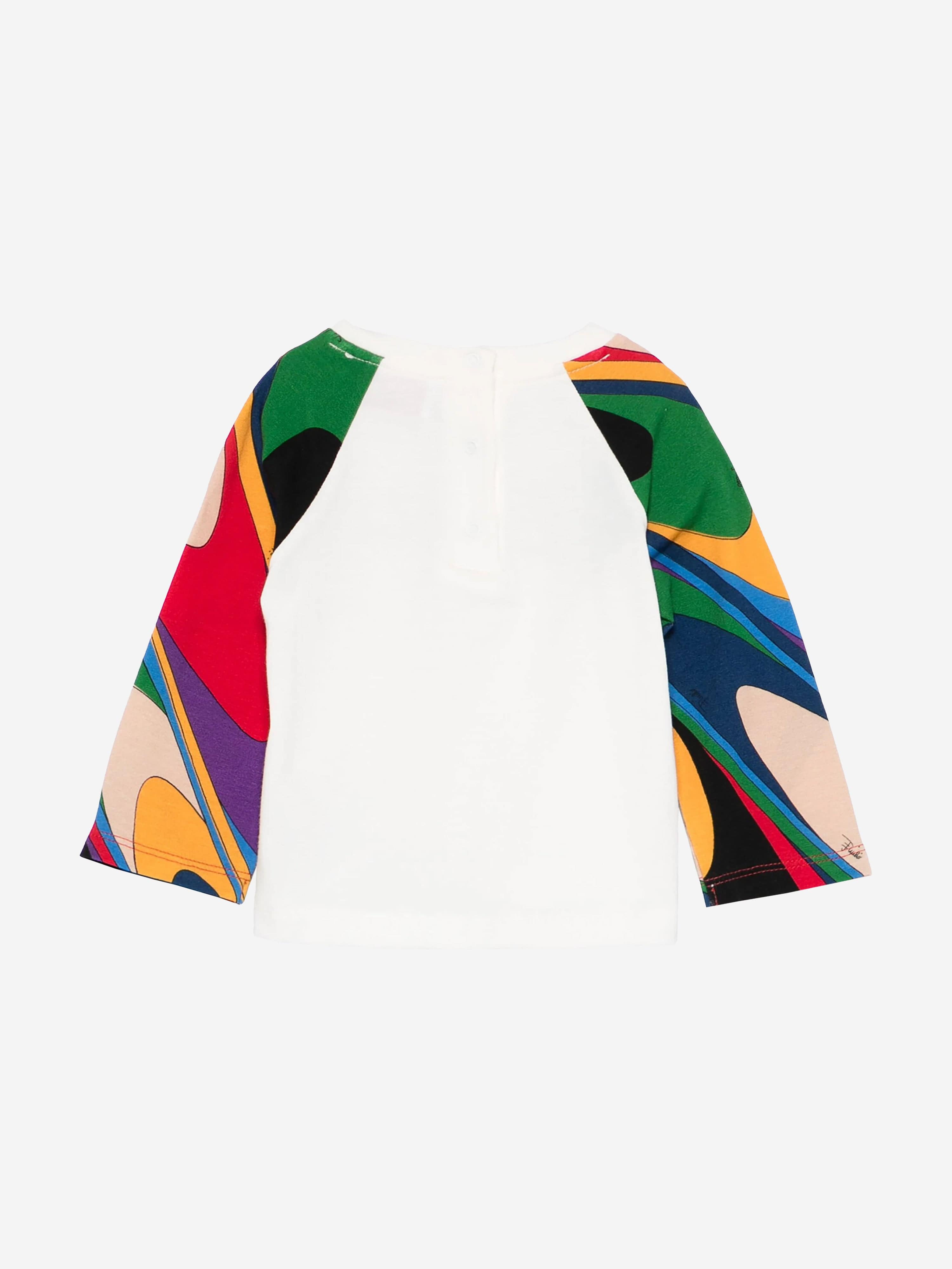 Pucci Baby Girls Onde Long Sleeve T-Shirt in Ivory