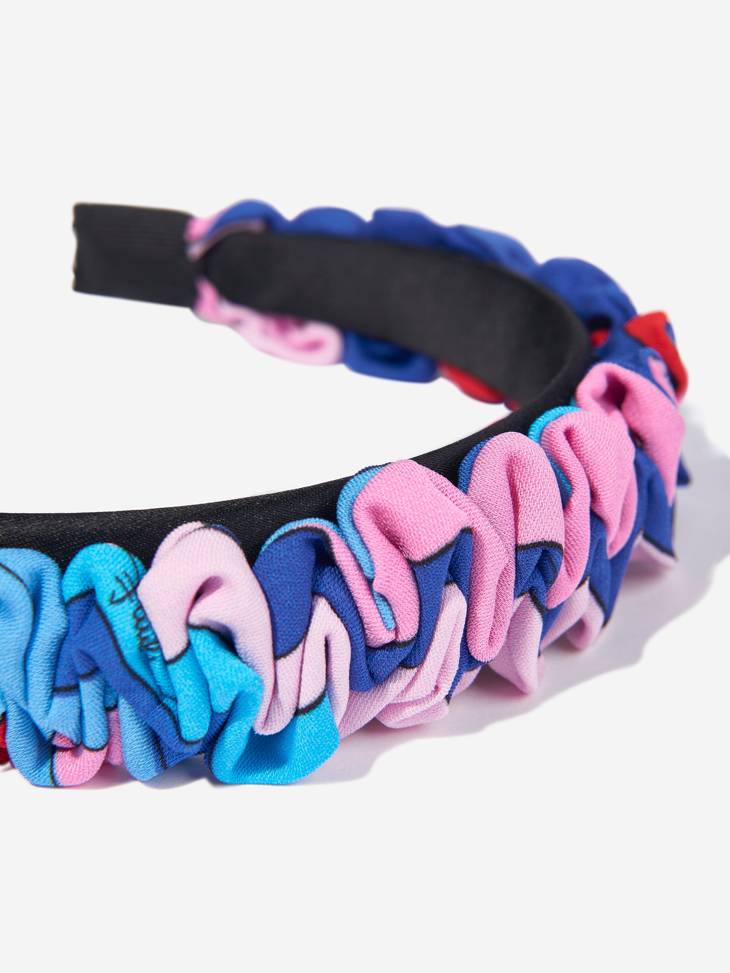 Girls Ruched Iride Print Headband in Multicolour