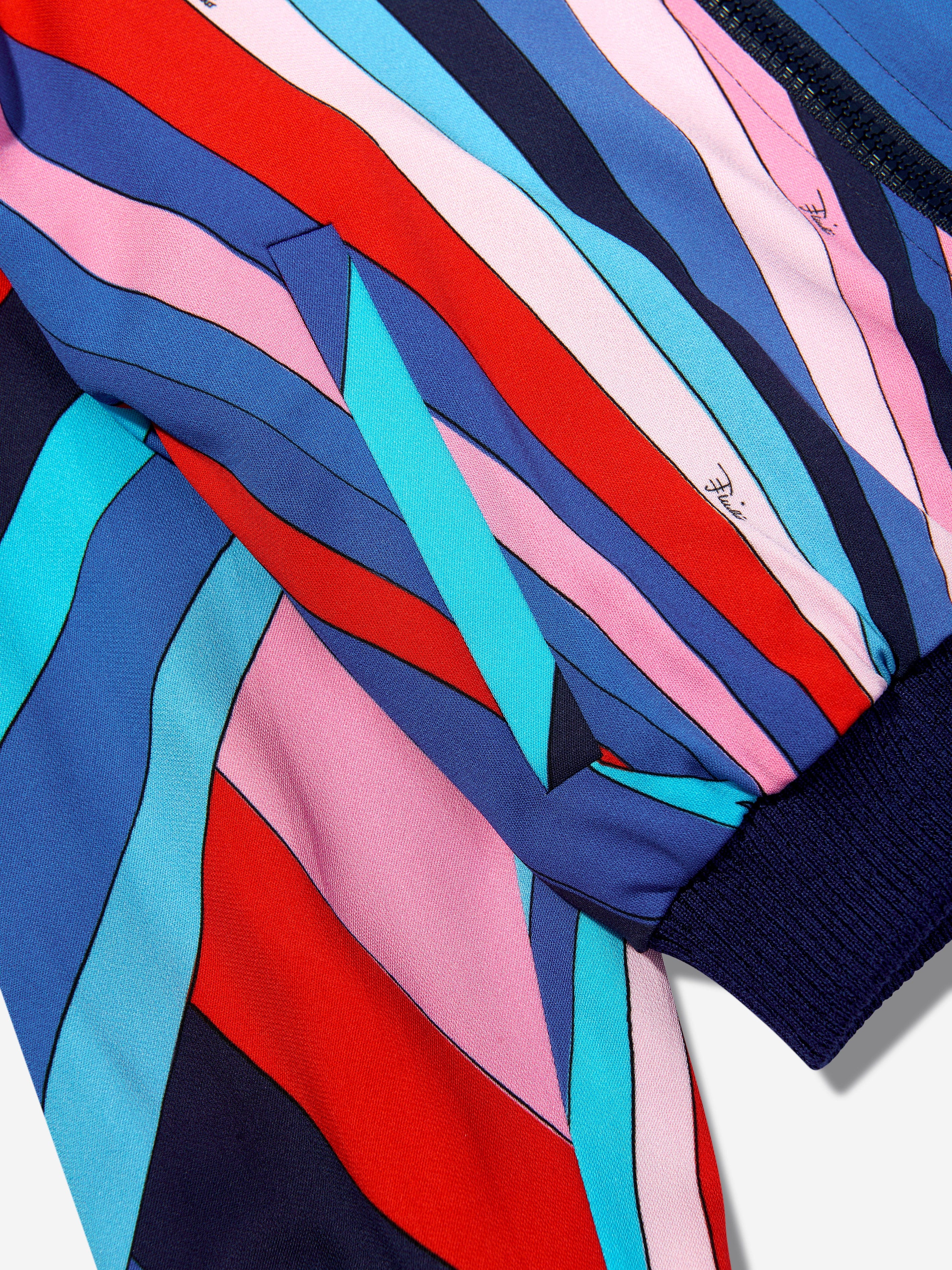 Girls Iride Print Zip Up Jacket in Multicolour