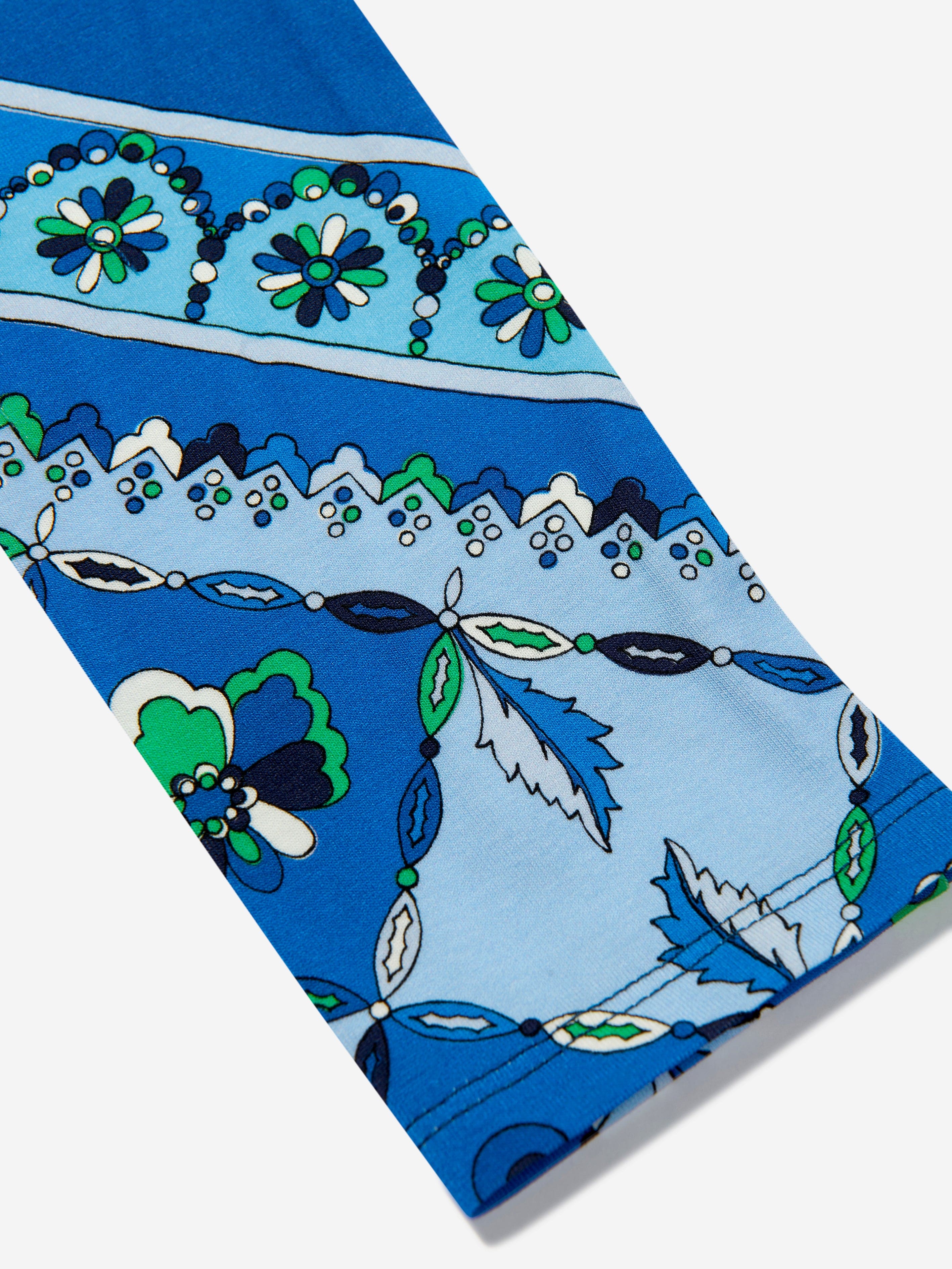 Girls Festa Print Leggings in Blue