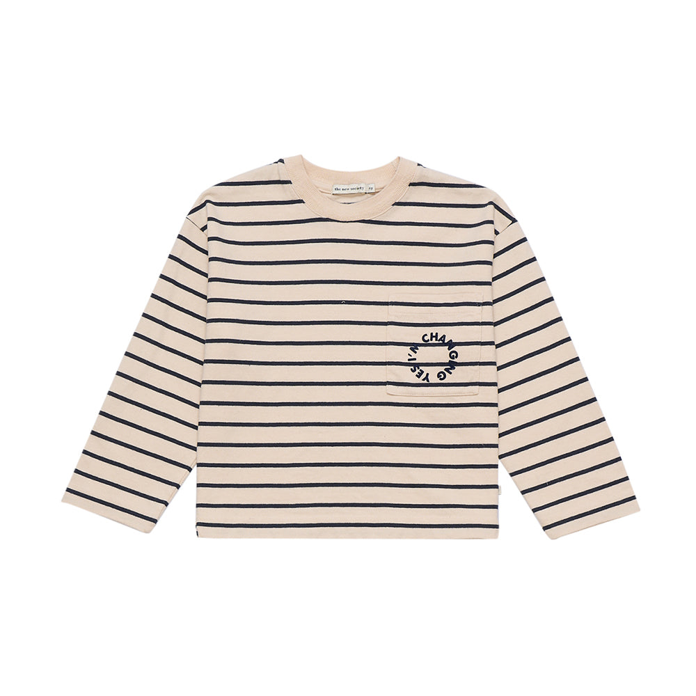 Boys & Girls Beige Stripes Cotton T-Shirt