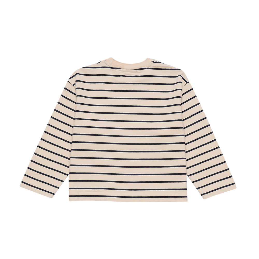 Boys & Girls Beige Stripes Cotton T-Shirt