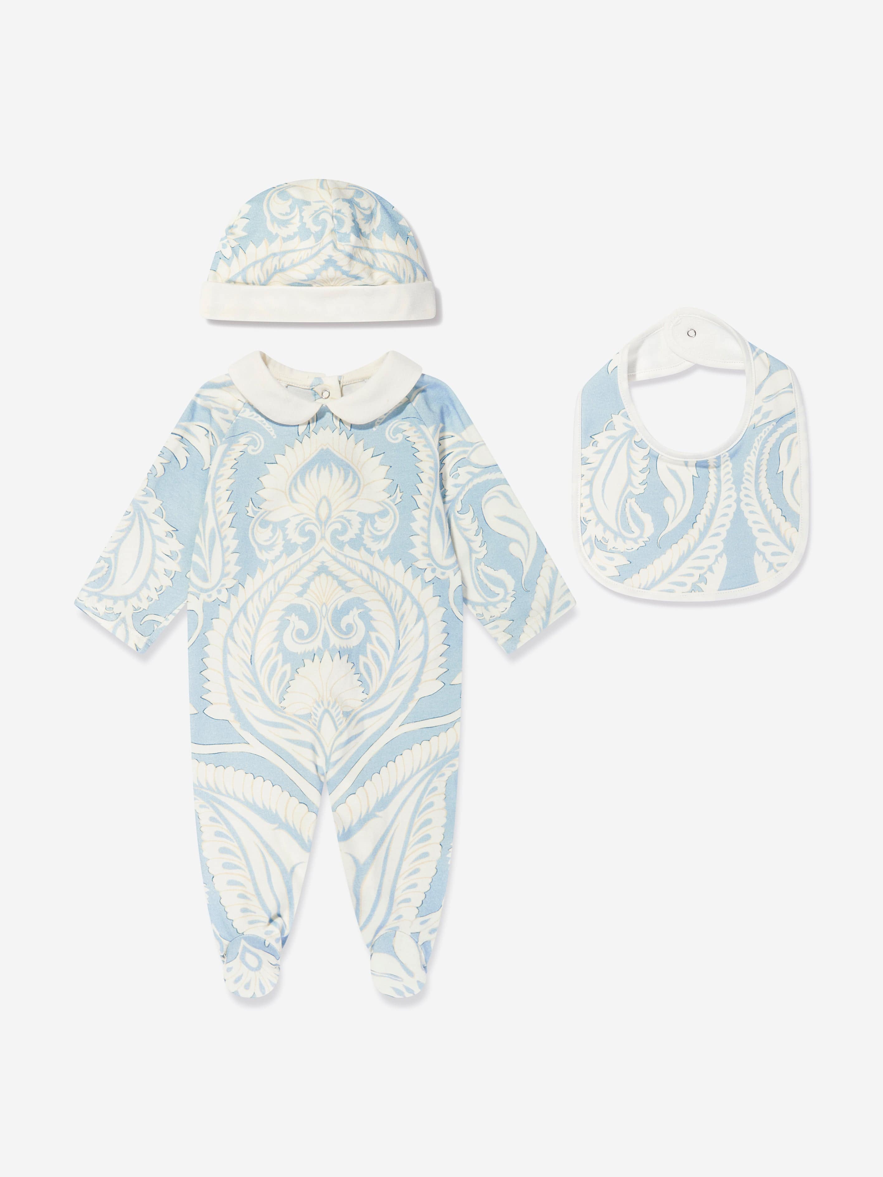 Etro Baby Boys 3 Piece Babygrow Gift Set in Blue