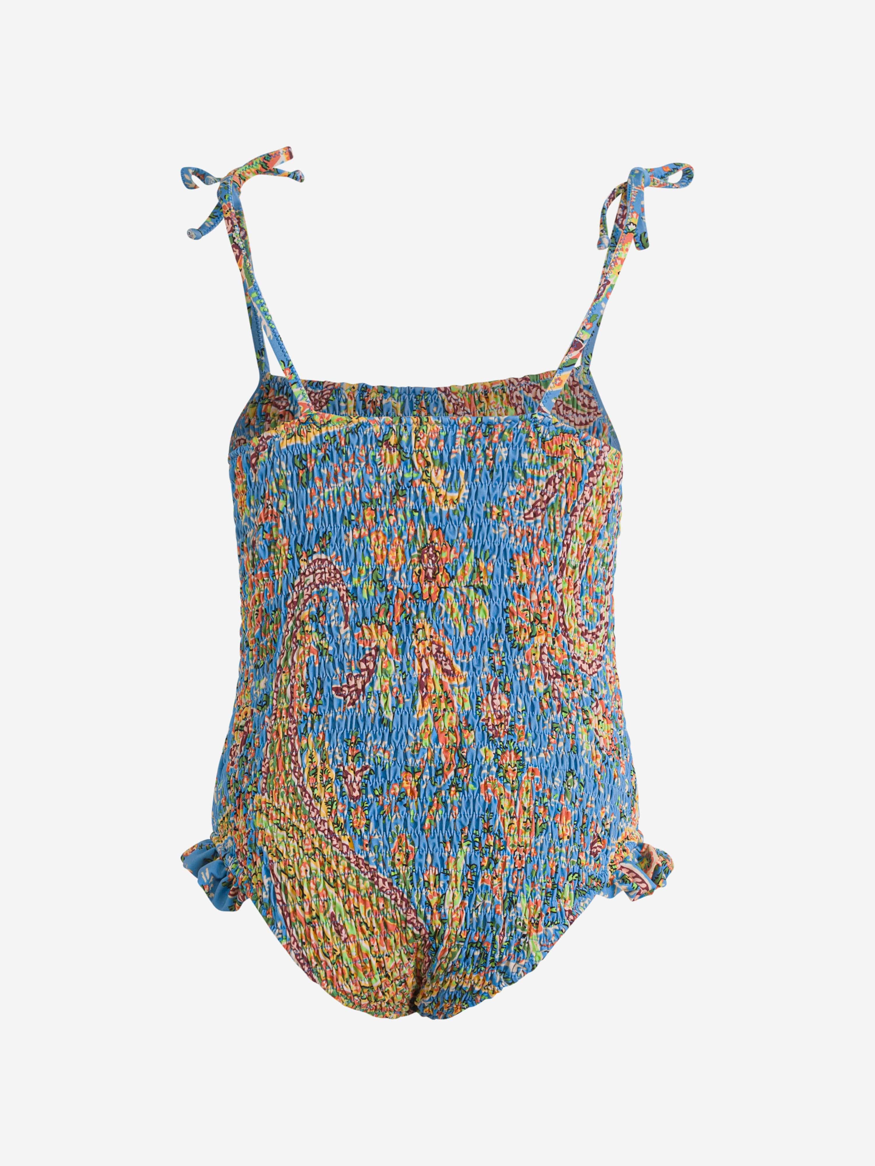 Etro Girls Floral Paisley Swimsuit in Blue