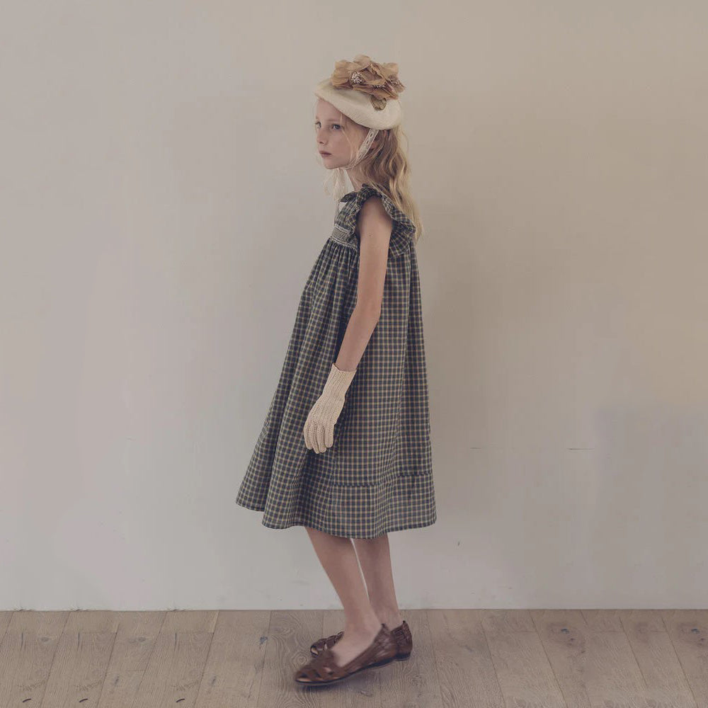Girls Green Plaid Dress