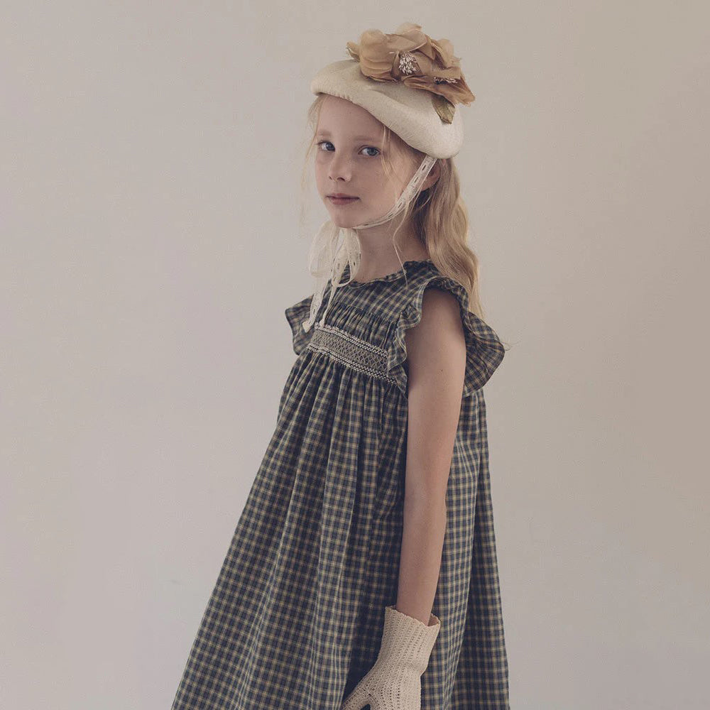 Girls Green Plaid Dress
