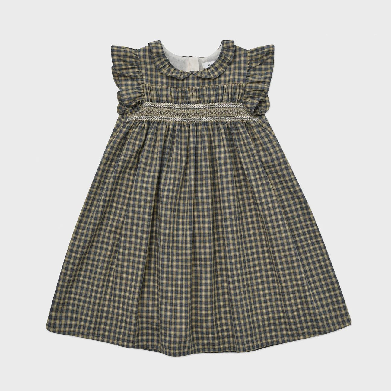 Girls Green Plaid Dress
