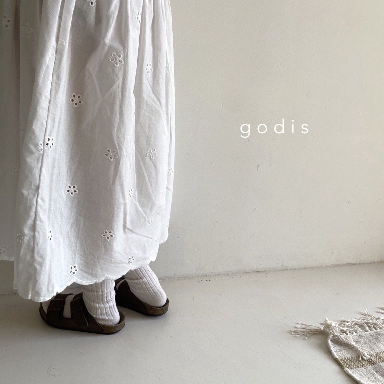 Girls White Embroidered Cotton Dress
