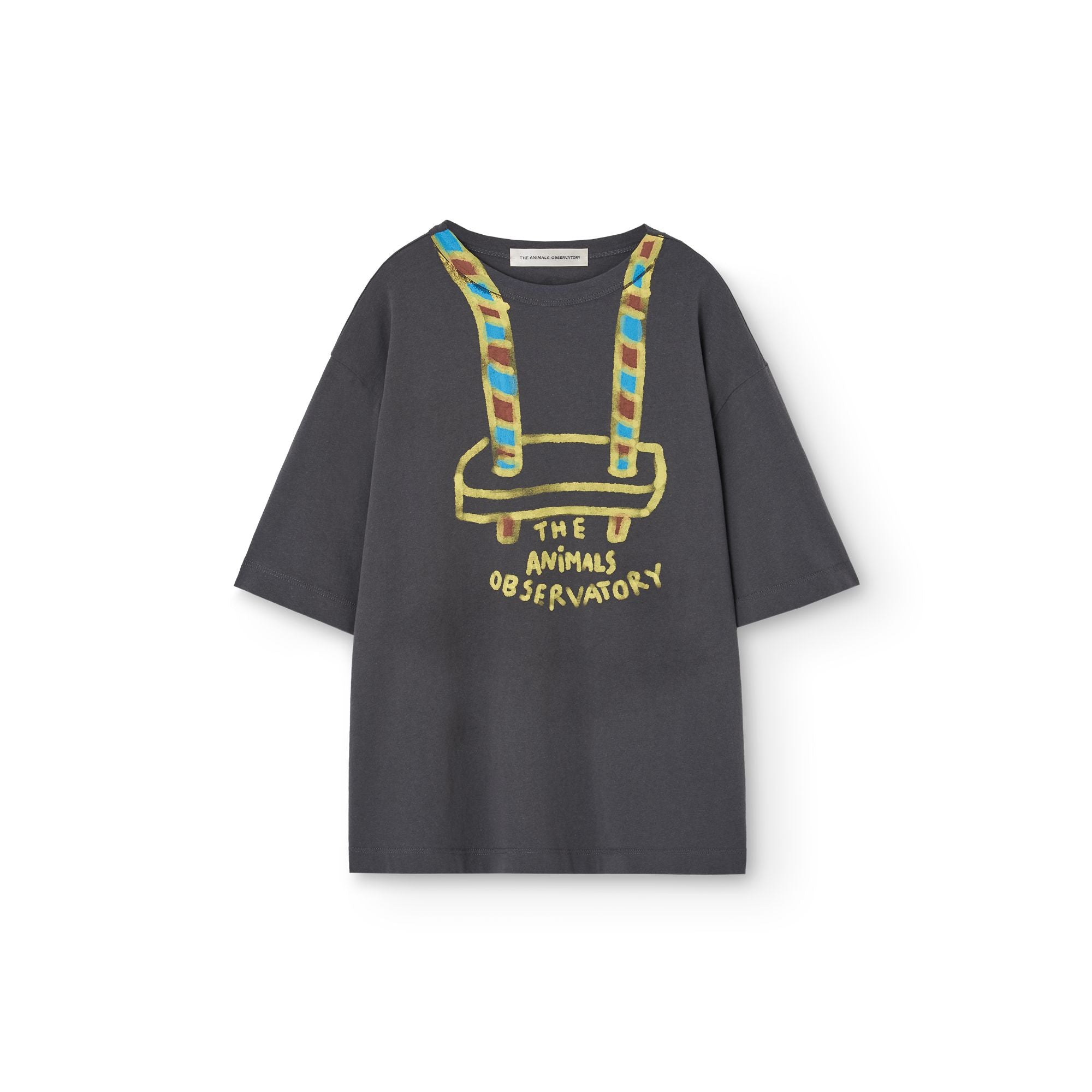 Boys & Girls Dark Grey Printed Cotton T-Shirt
