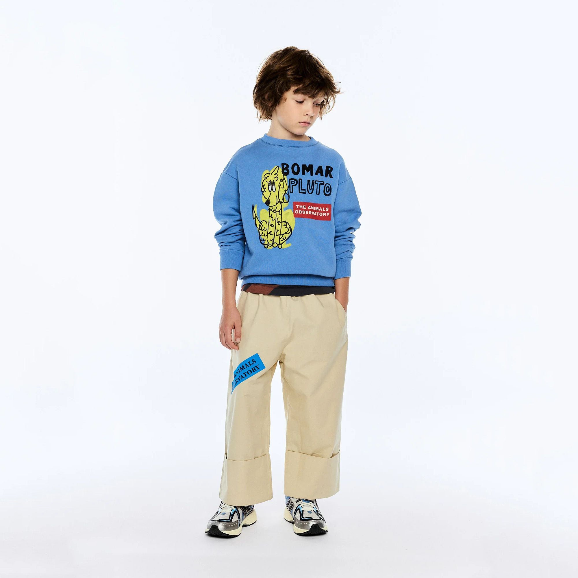 Boys & Girls Blue Printed Cotton Sweatshirt