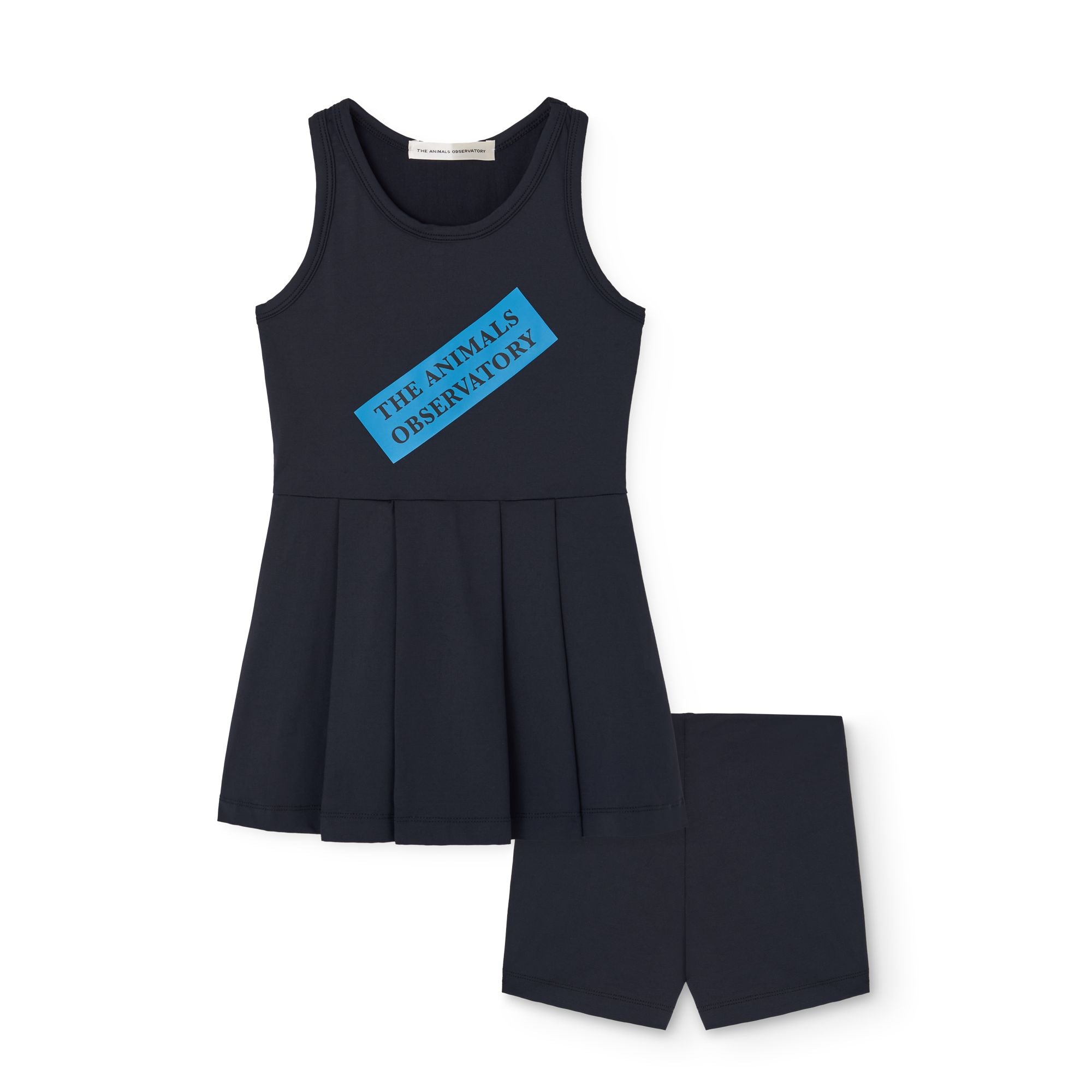 Girls Dark Grey Printed Logo Dress Set