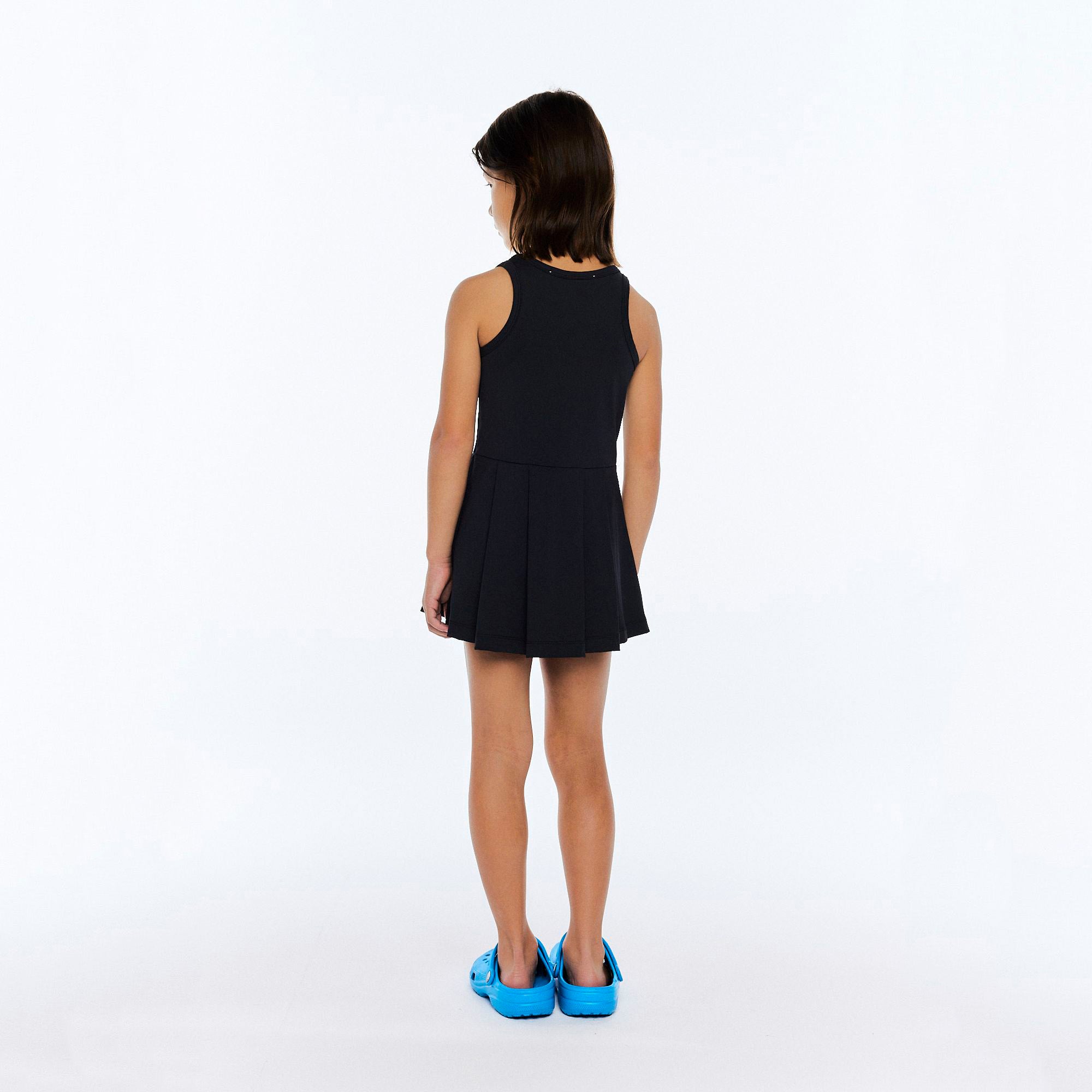 Girls Dark Grey Printed Logo Dress Set
