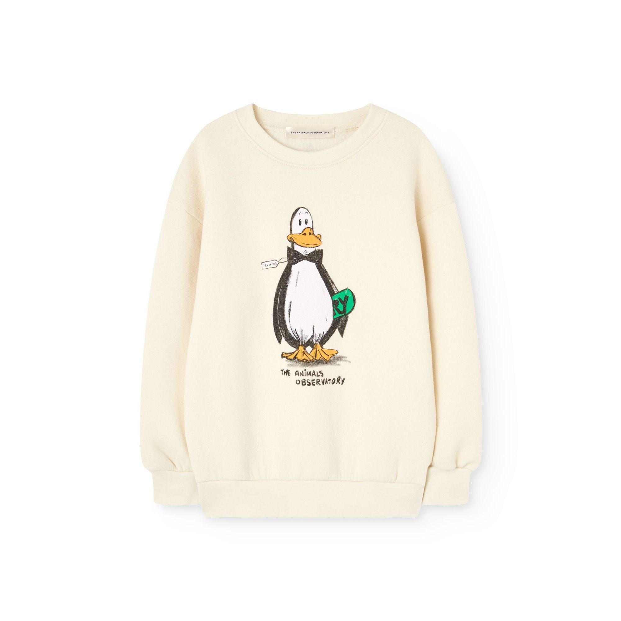 Boys & Girls White Duck Printed Cotton Sweatshirt