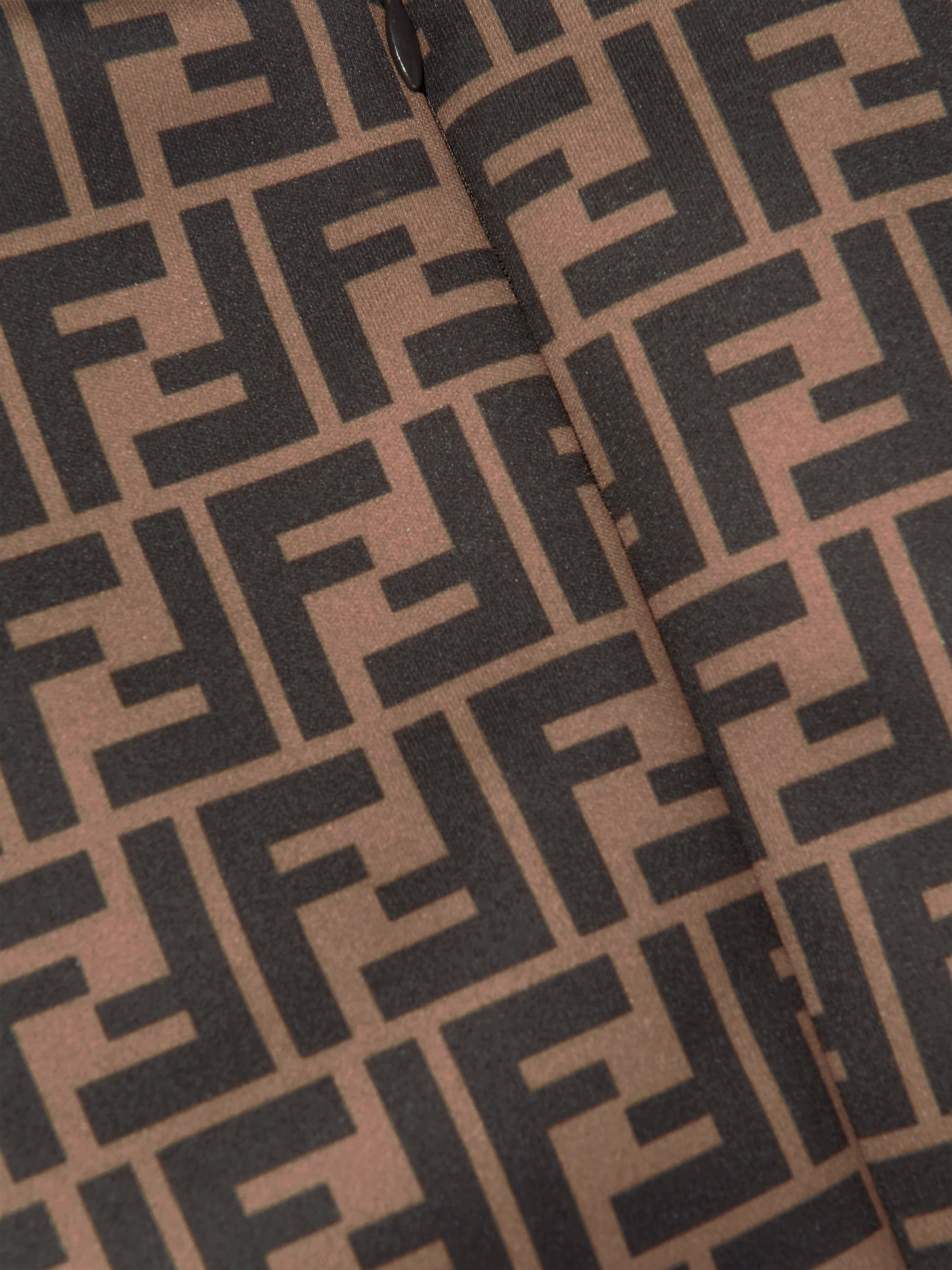 Girls Neoprene FF Logo Dress in Brown