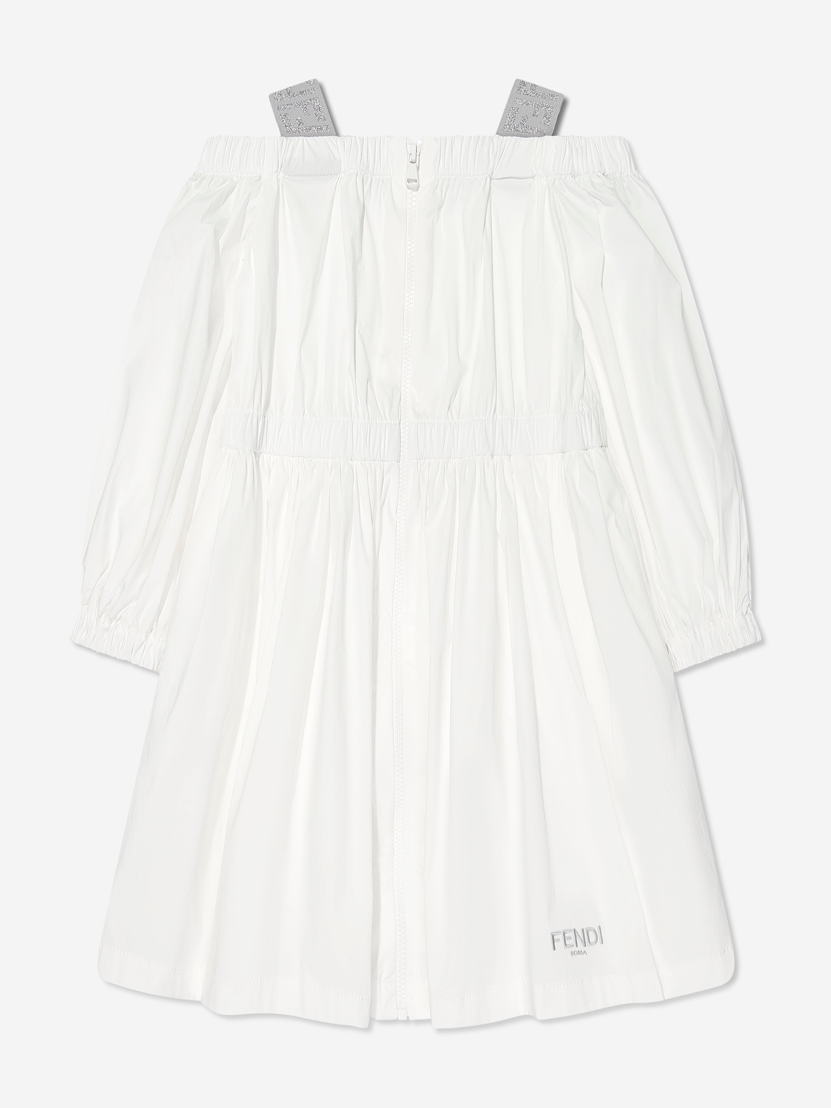 Girls FF Logo Dress in White