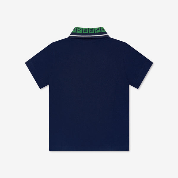 Boys Navy Cotton Polo Shirt