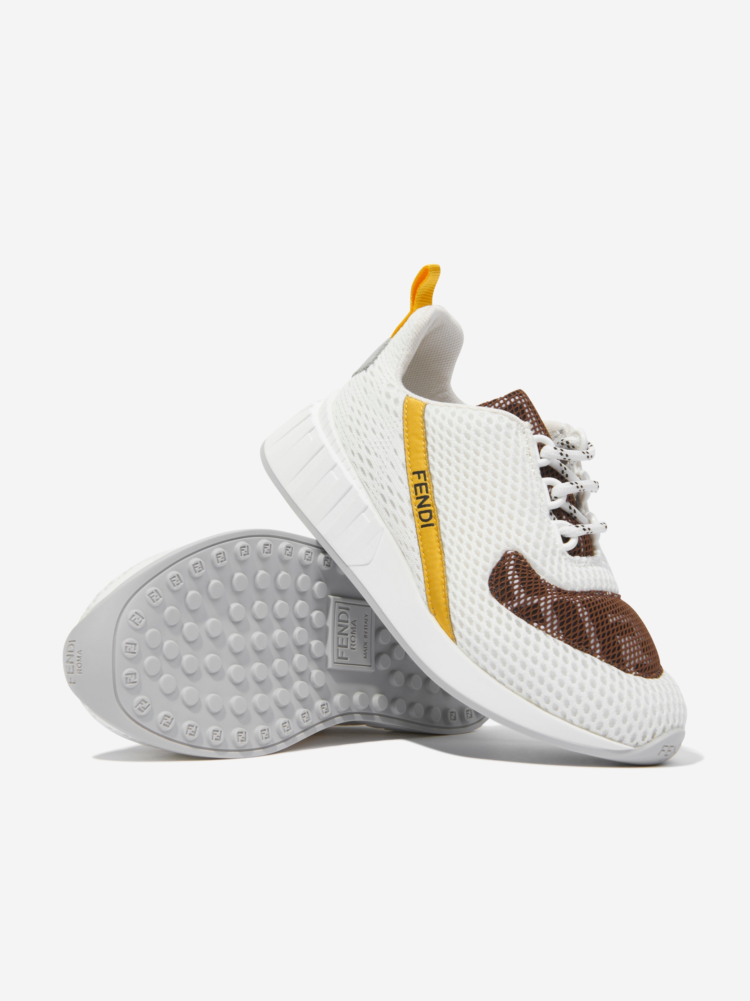 Kids Mesh FF Logo Trainers in White