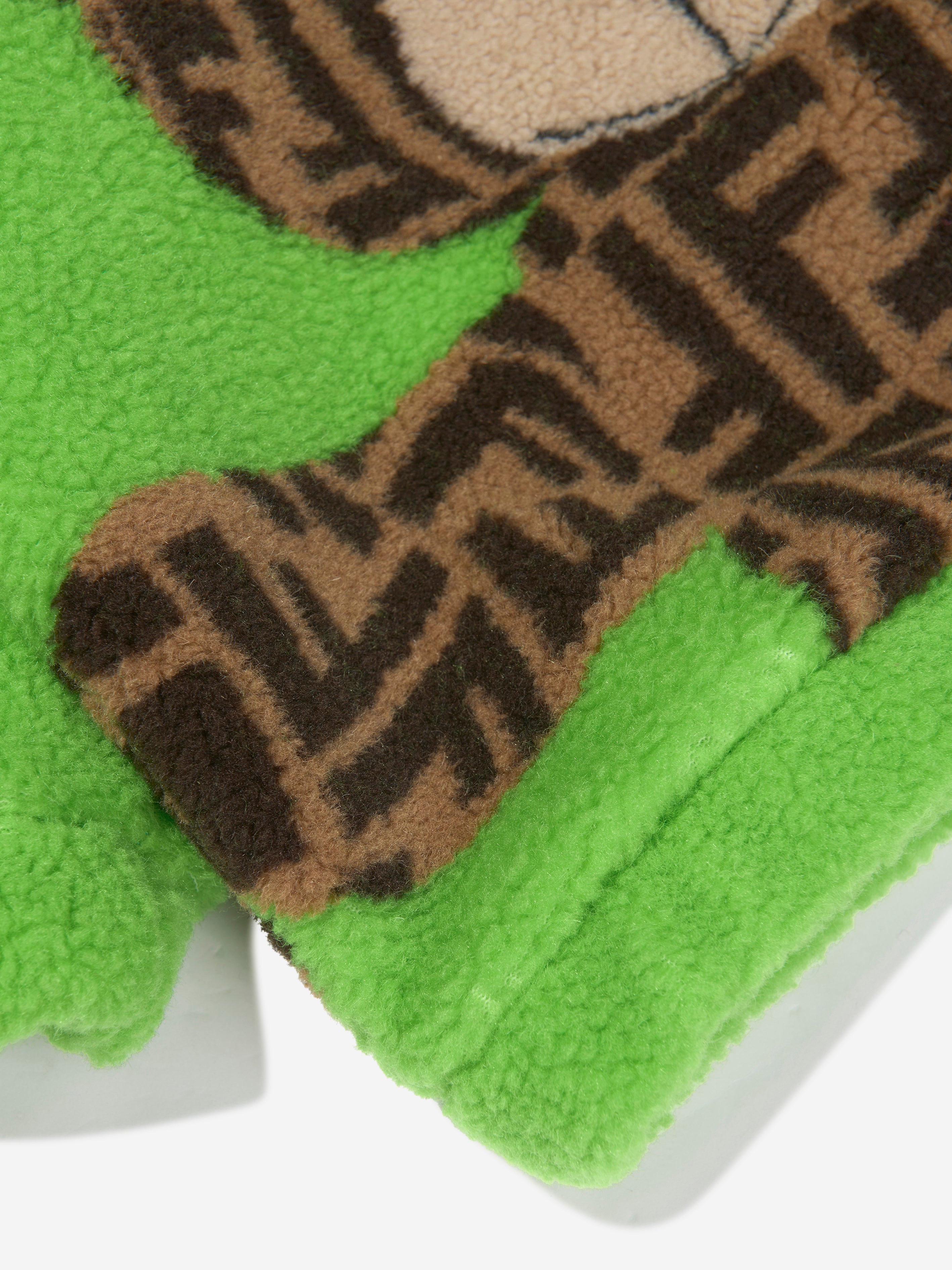 Kids Wool Bear Hoodie in Green
