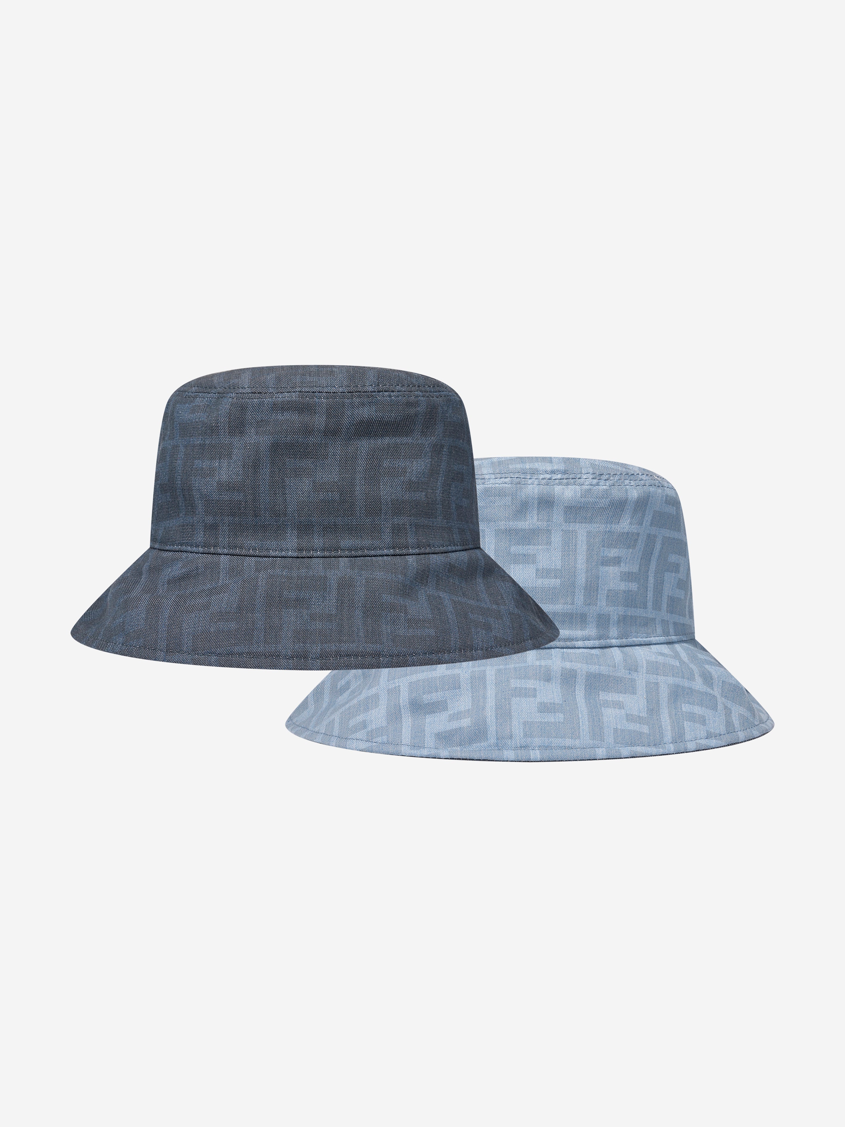Kids Reversible FF Logo Bucket Hat in Blue