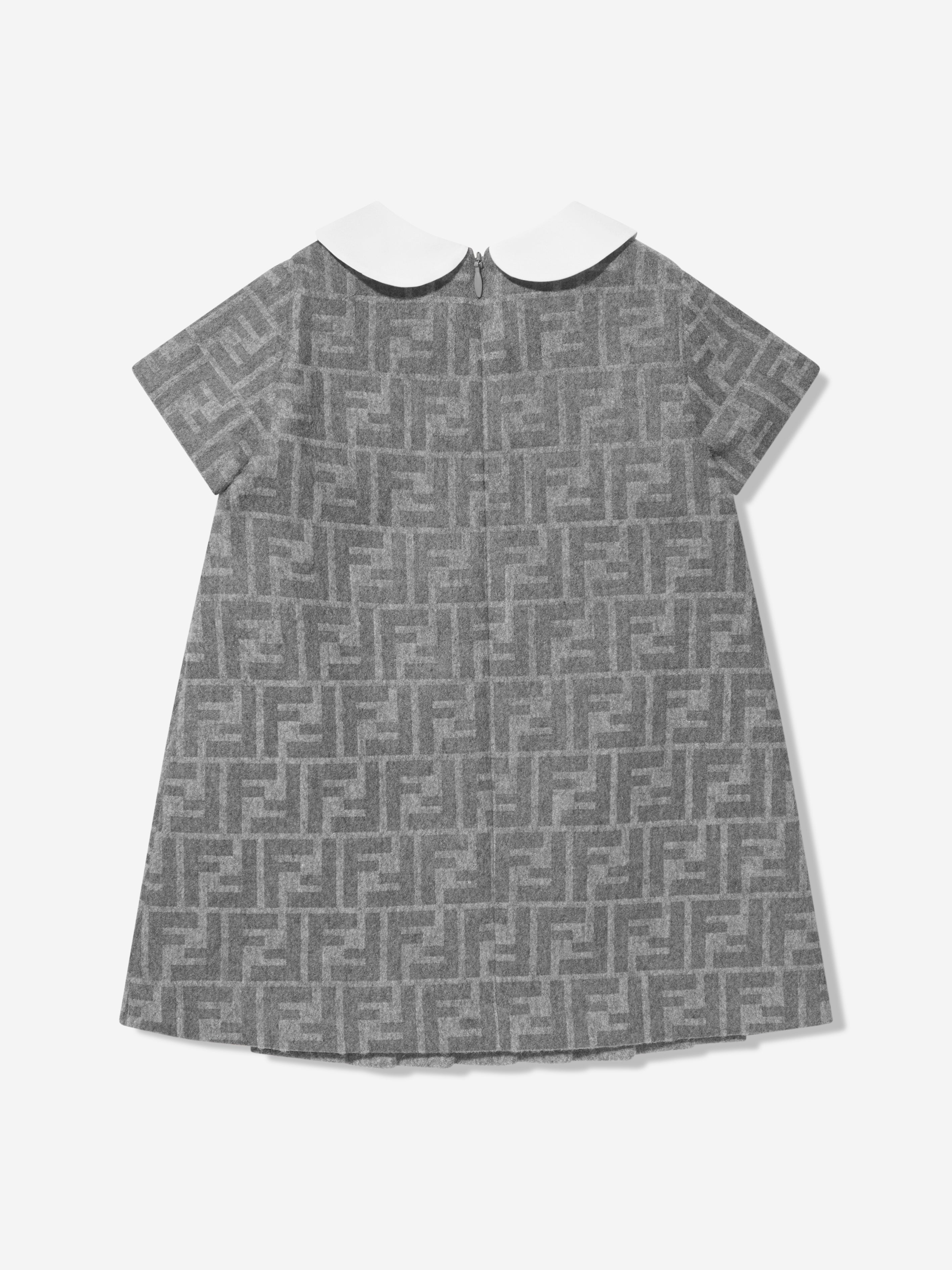 Baby Girls Wool FF Logo Dress in Grey