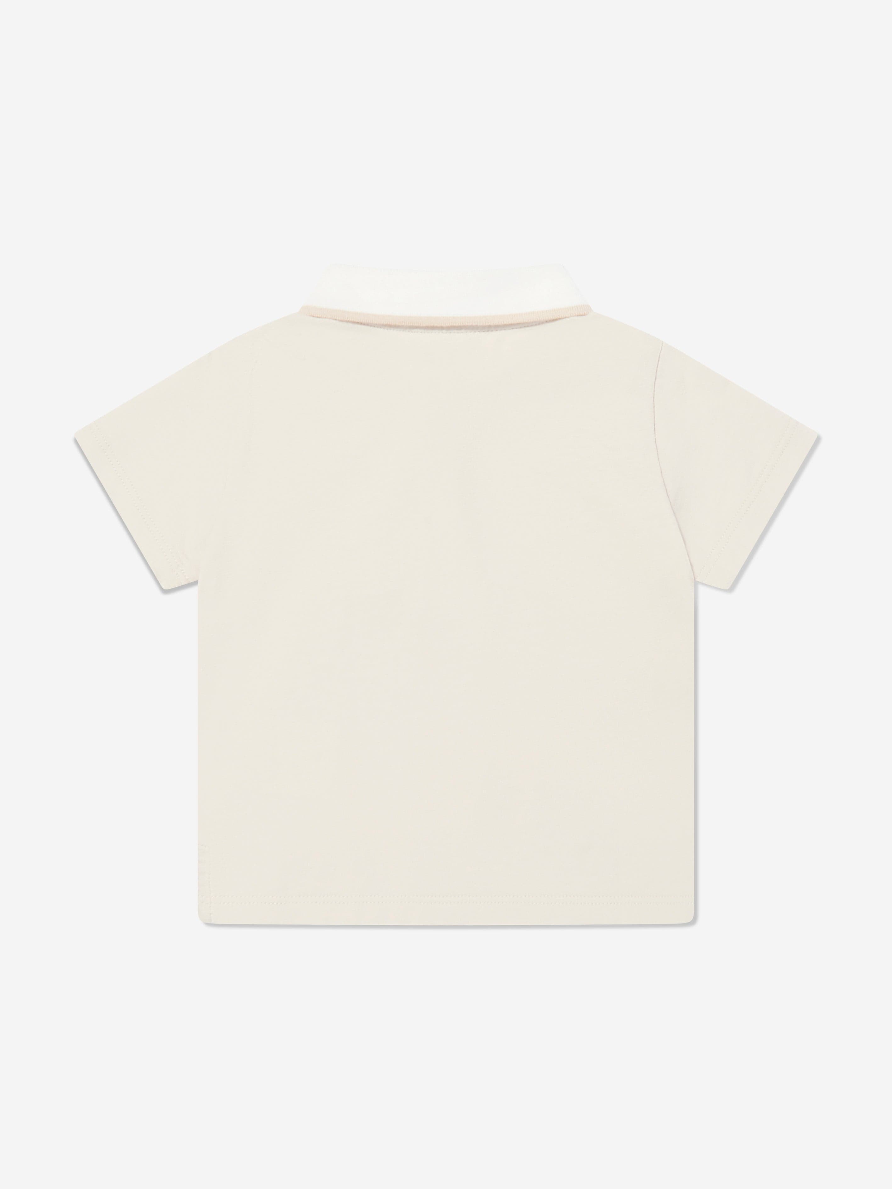 Fendi Baby Boys Jersey Polo Shirt in Beige