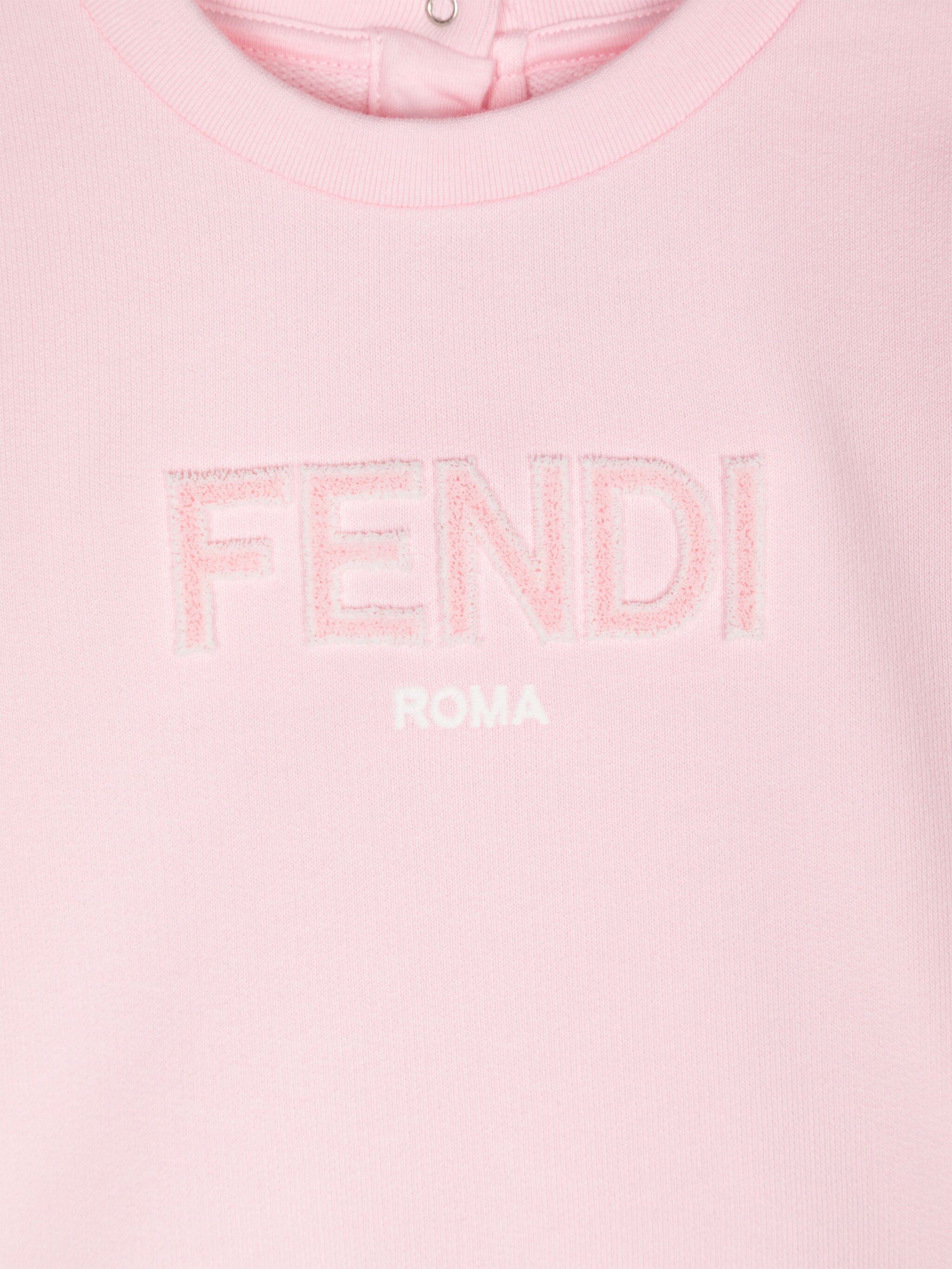 Fendi Baby Girls Logo Sweatshirt in Pink