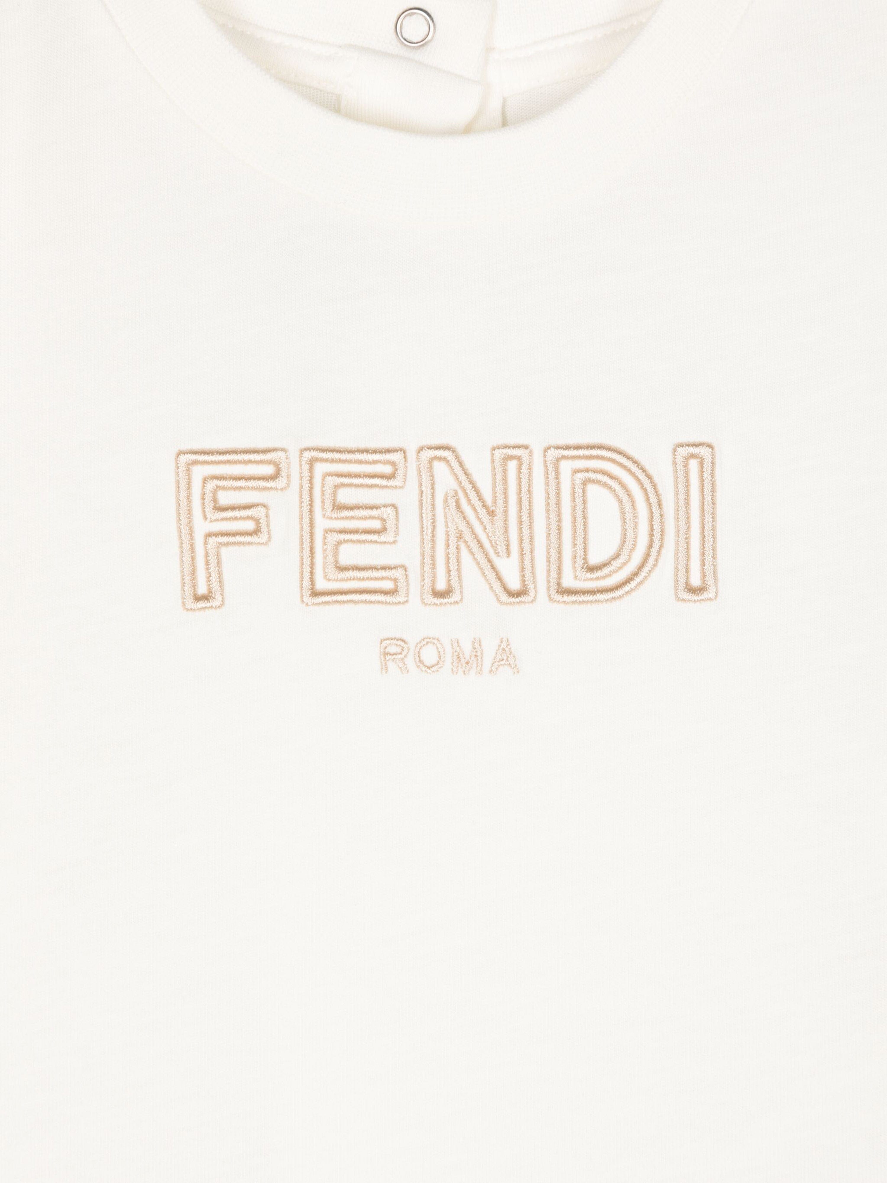 Fendi Baby Logo T-Shirt in Ivory