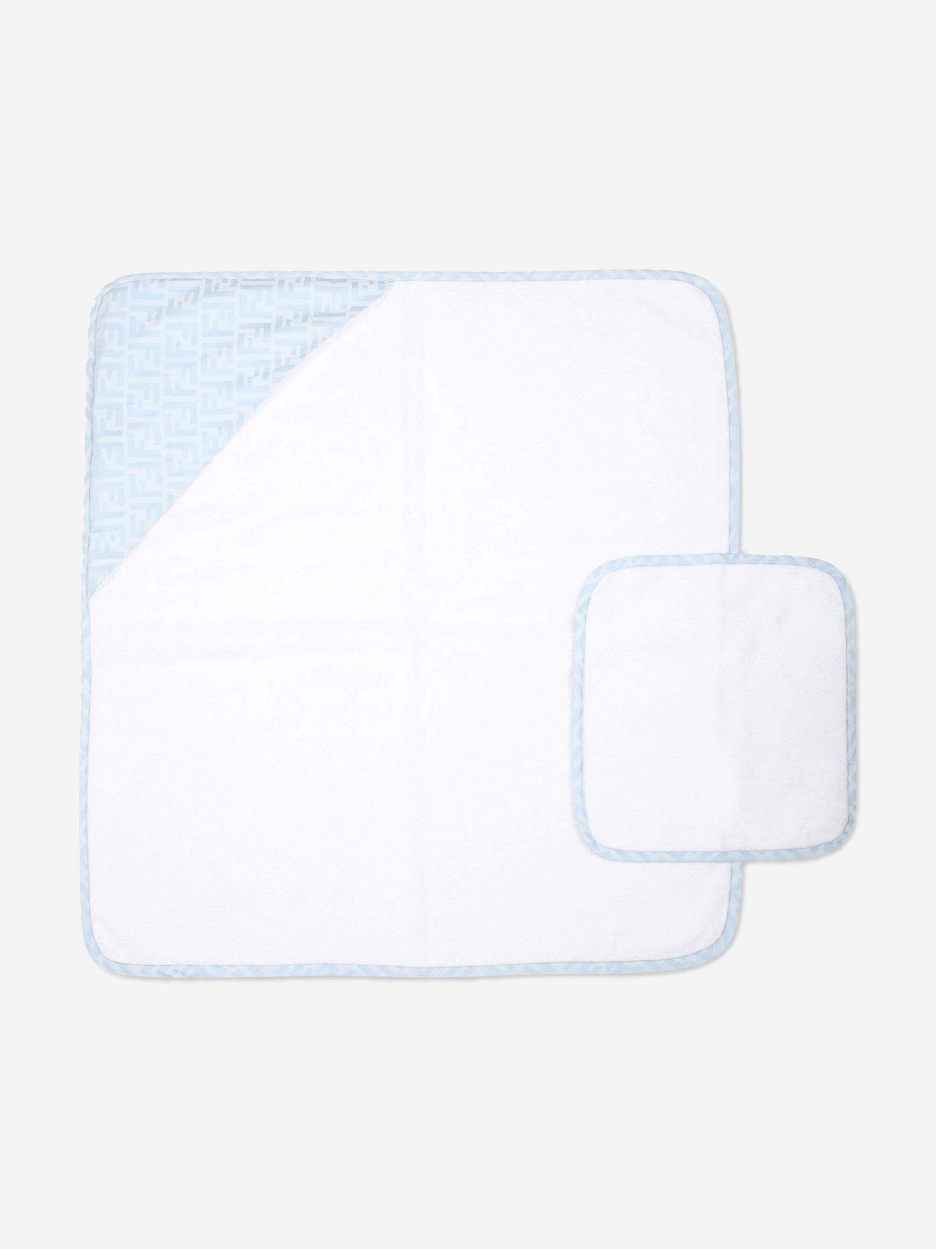 Fendi Baby Boys Hooded Towel Set in Blue - Main Image