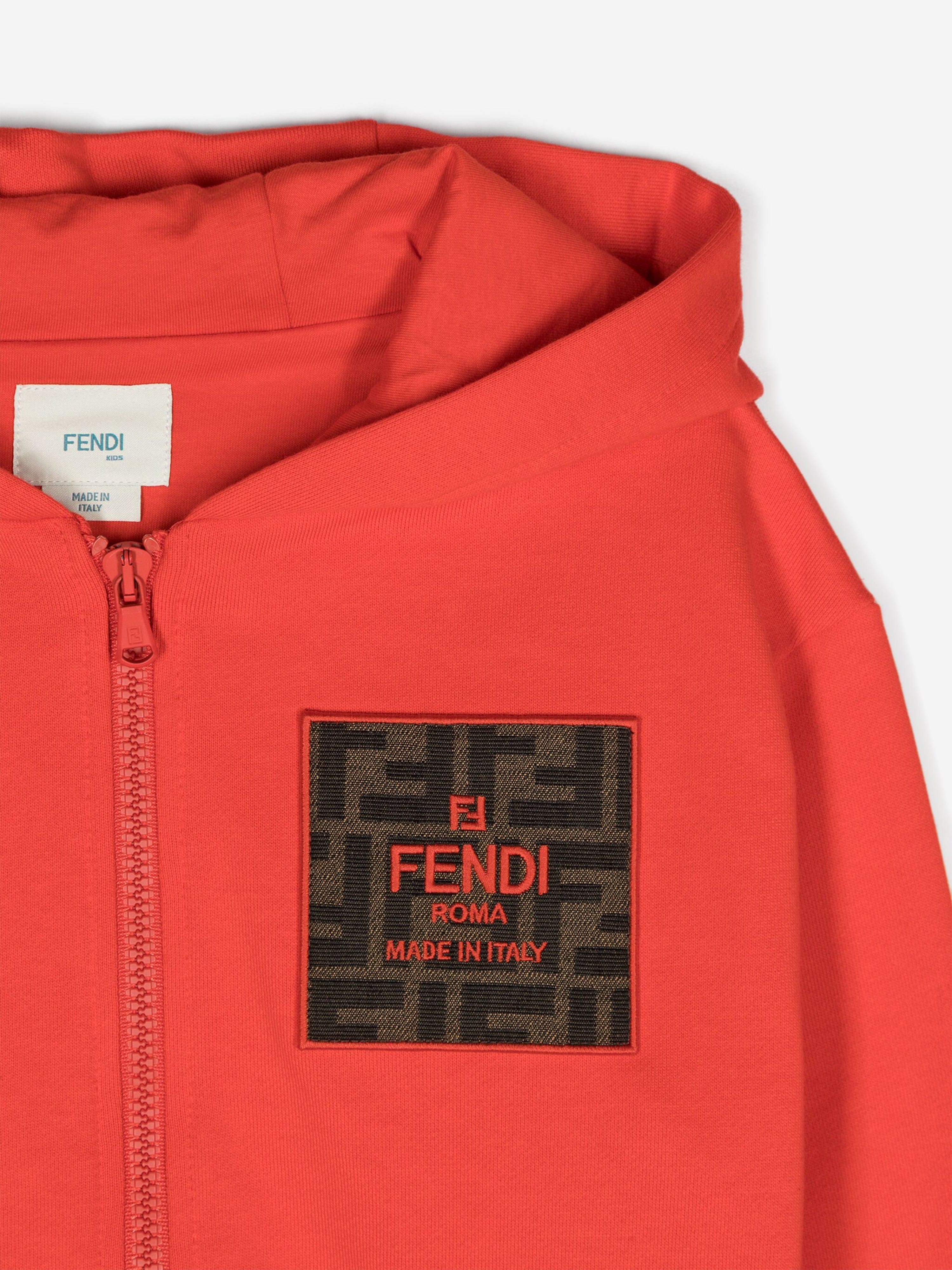 Kids Logo Zip Up Top in Red