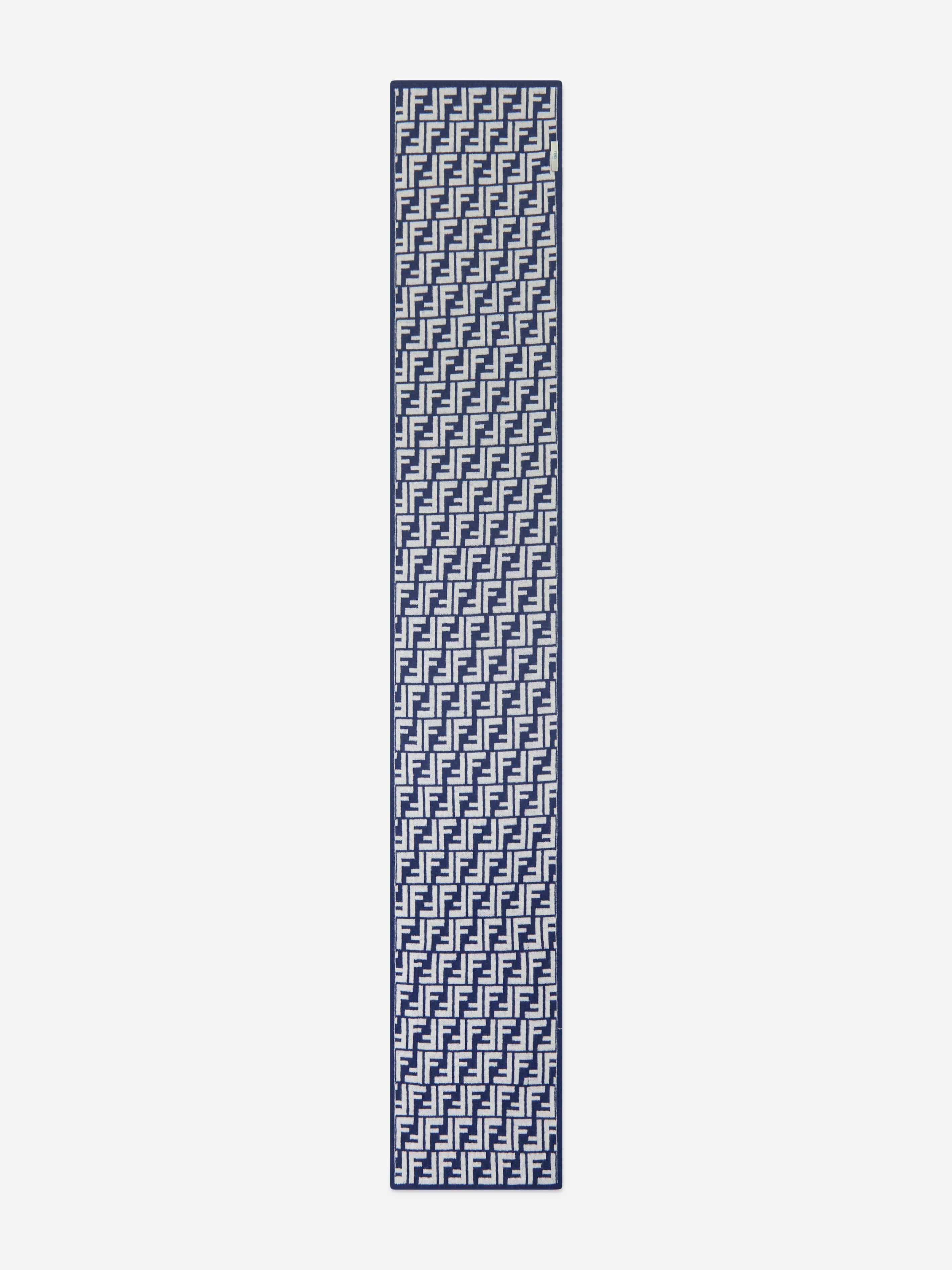 Kids Wool FF Reversible Scarf in Blue
